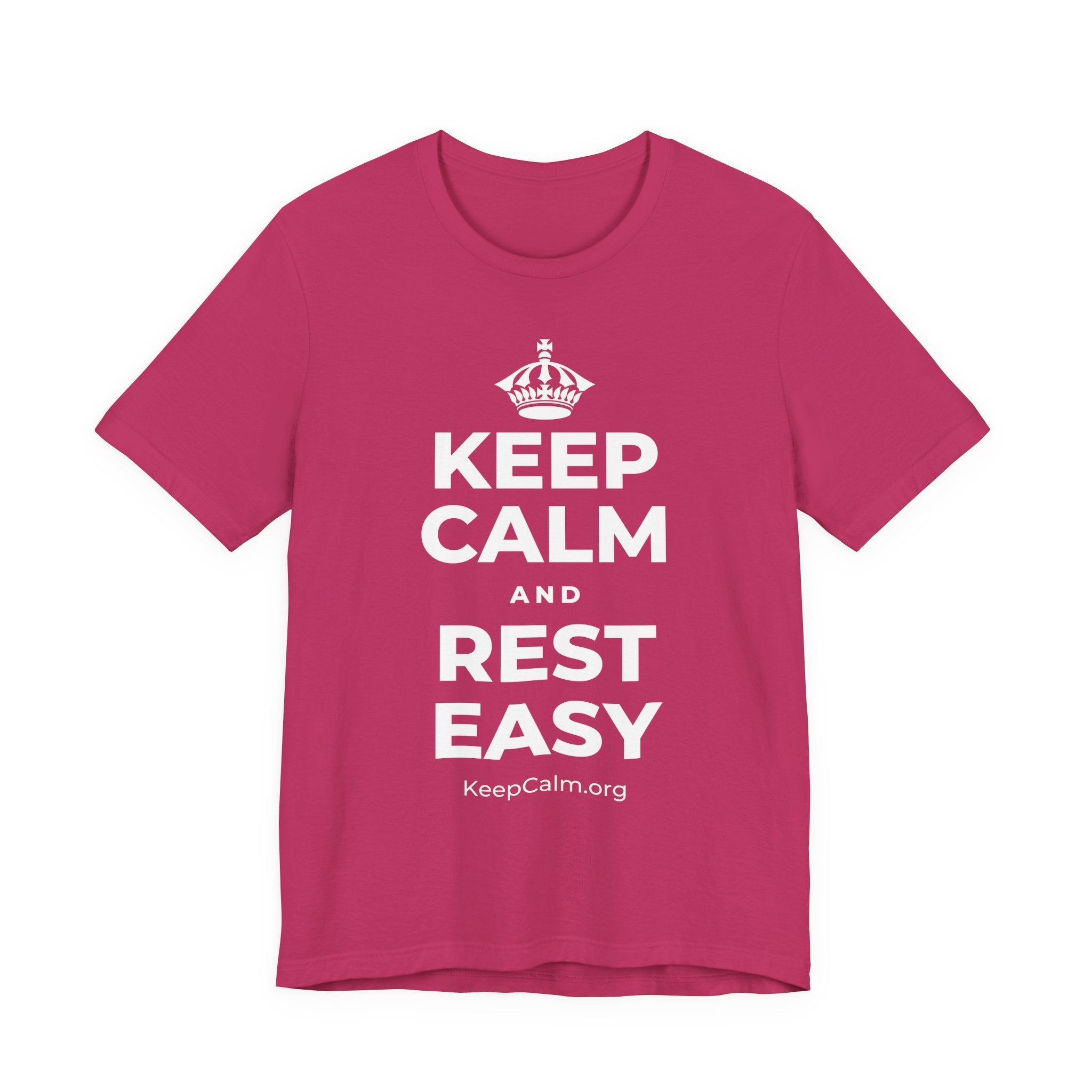 KEEP CALM AND REST EASY T-Shirt (Baby Blue–Silver)