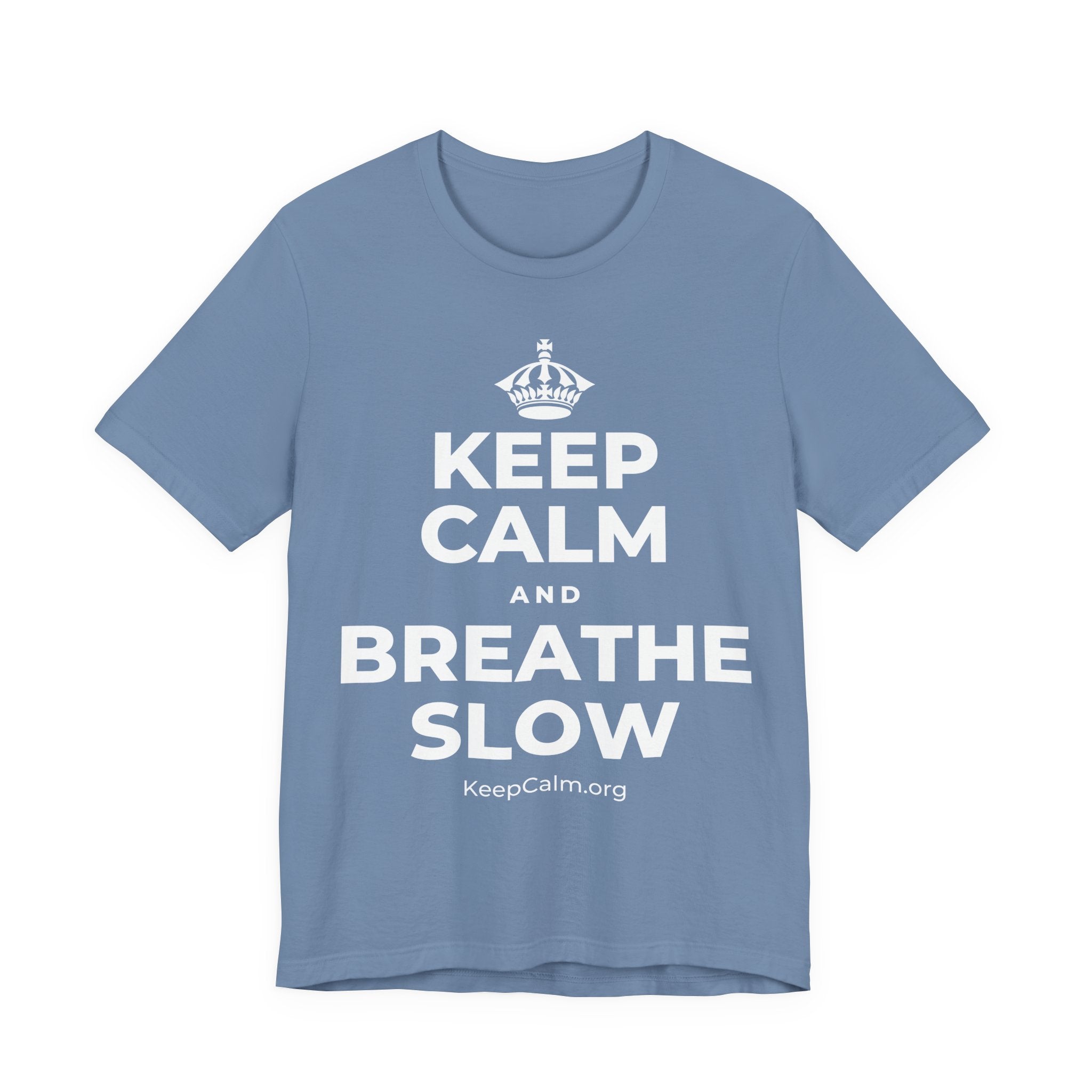 KEEP CALM AND BREATHE SLOW T-Shirt (Soft Cream–Heather Mauve)