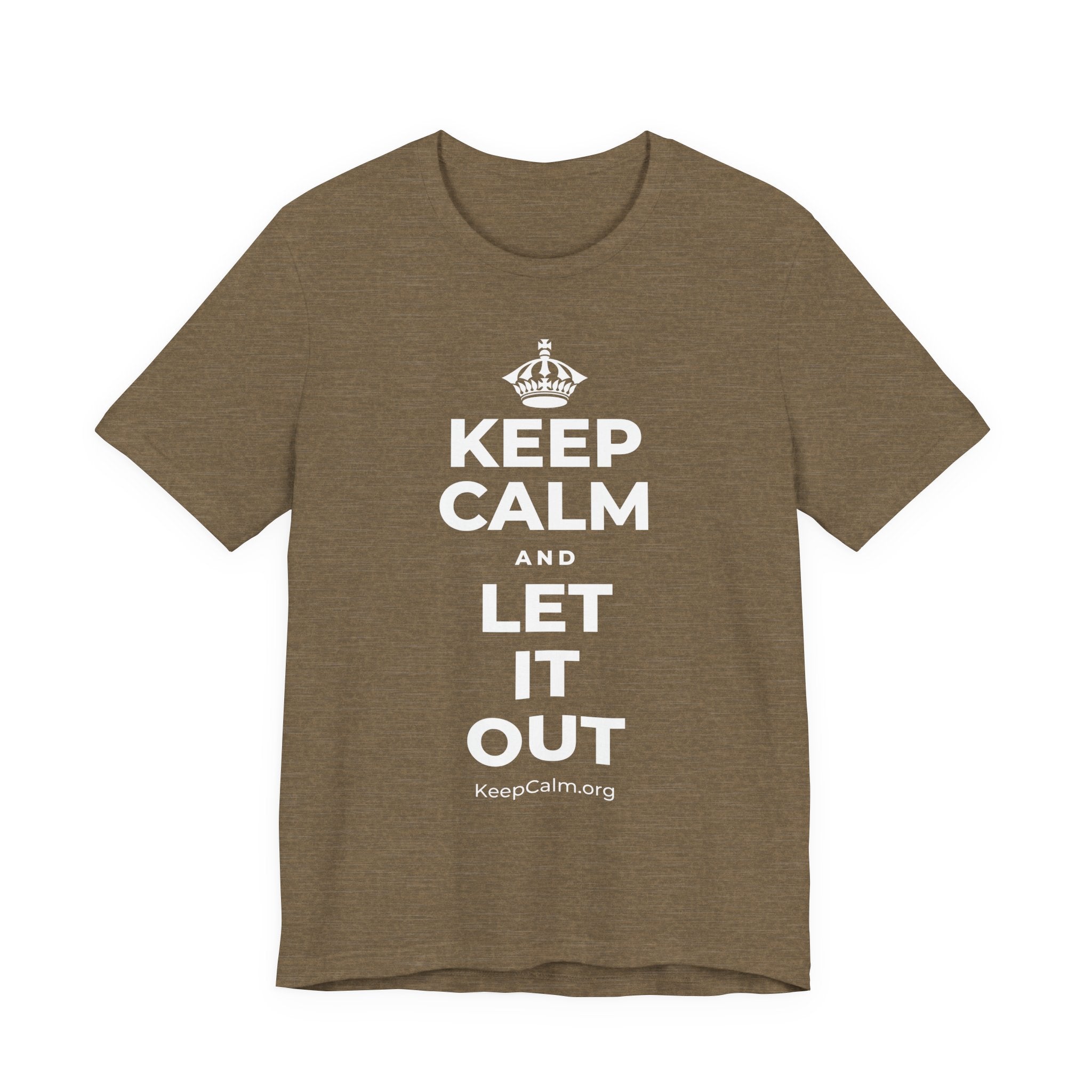 KEEP CALM AND LET IT OUT T-Shirt (Soft Cream–Heather Mauve)