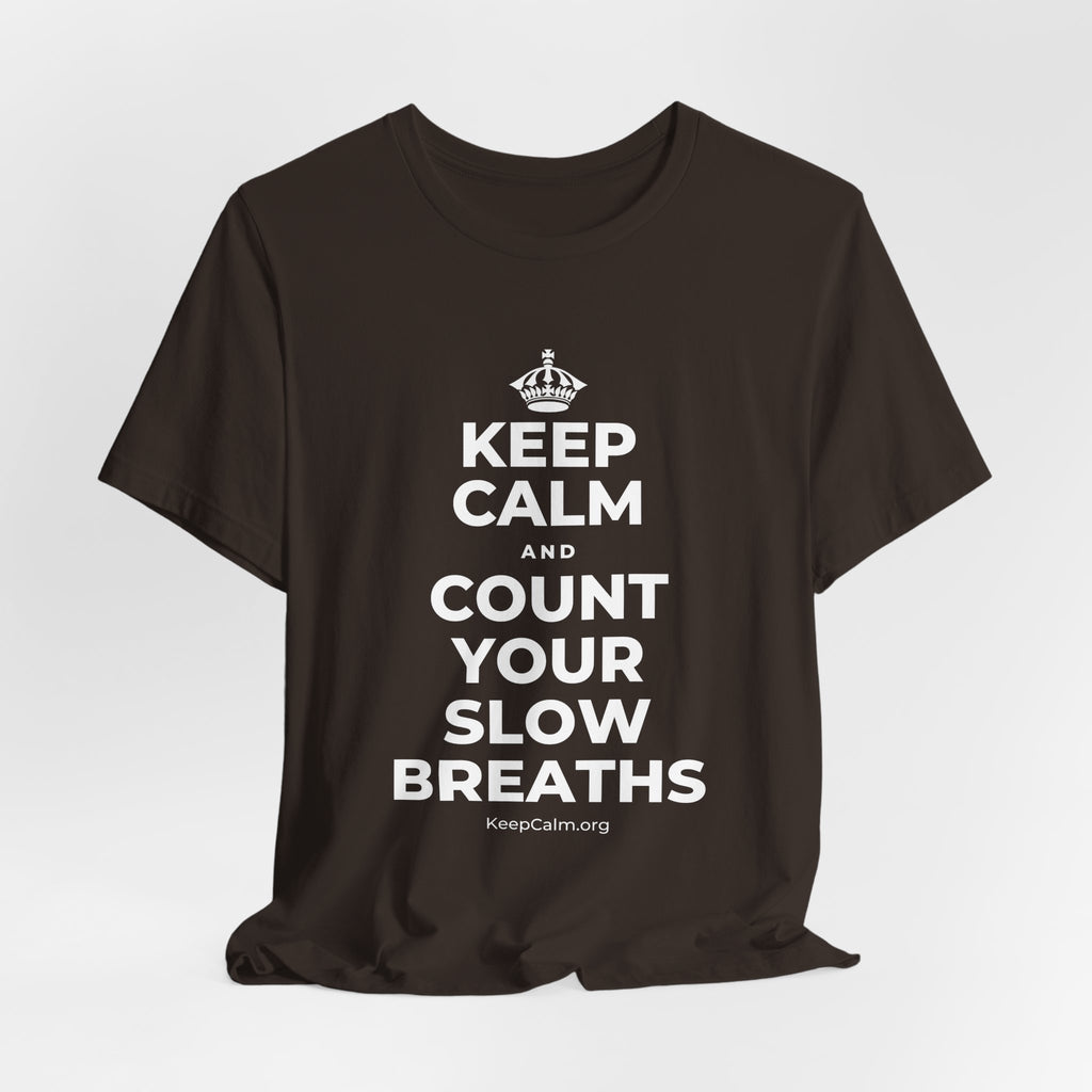 KEEP CALM AND COUNT YOUR SLOW BREATHS T-Shirt (Soft Cream–Heather Mauve)