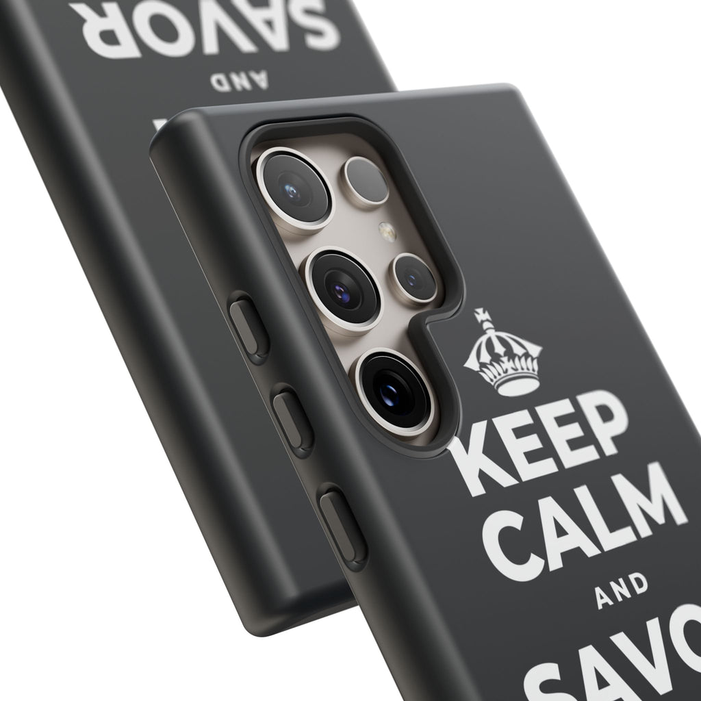 KEEP CALM AND SAVOR THIS MOMENT Phone Case (Dark)