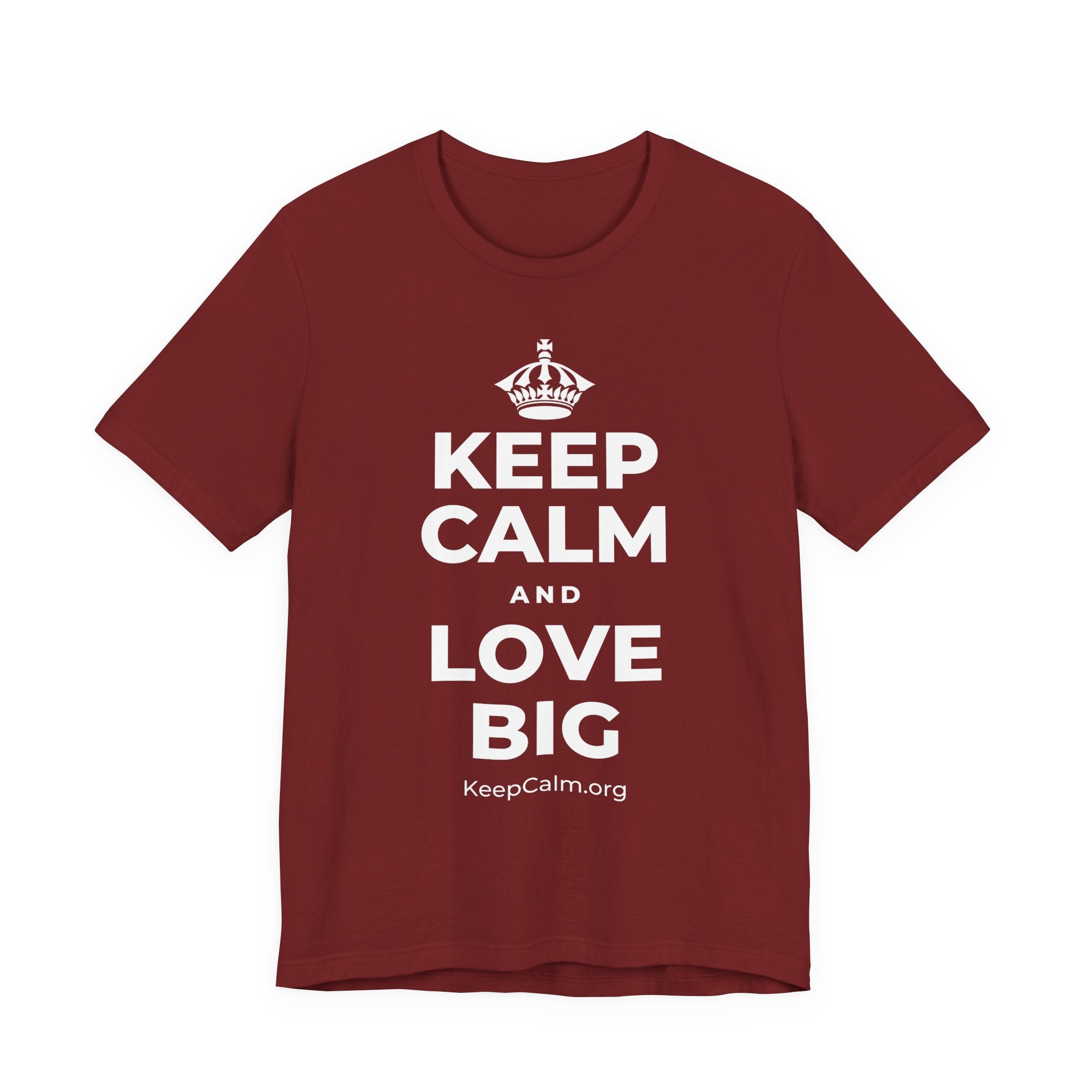 KEEP CALM AND LOVE BIG T-Shirt (Baby Blue–Silver)