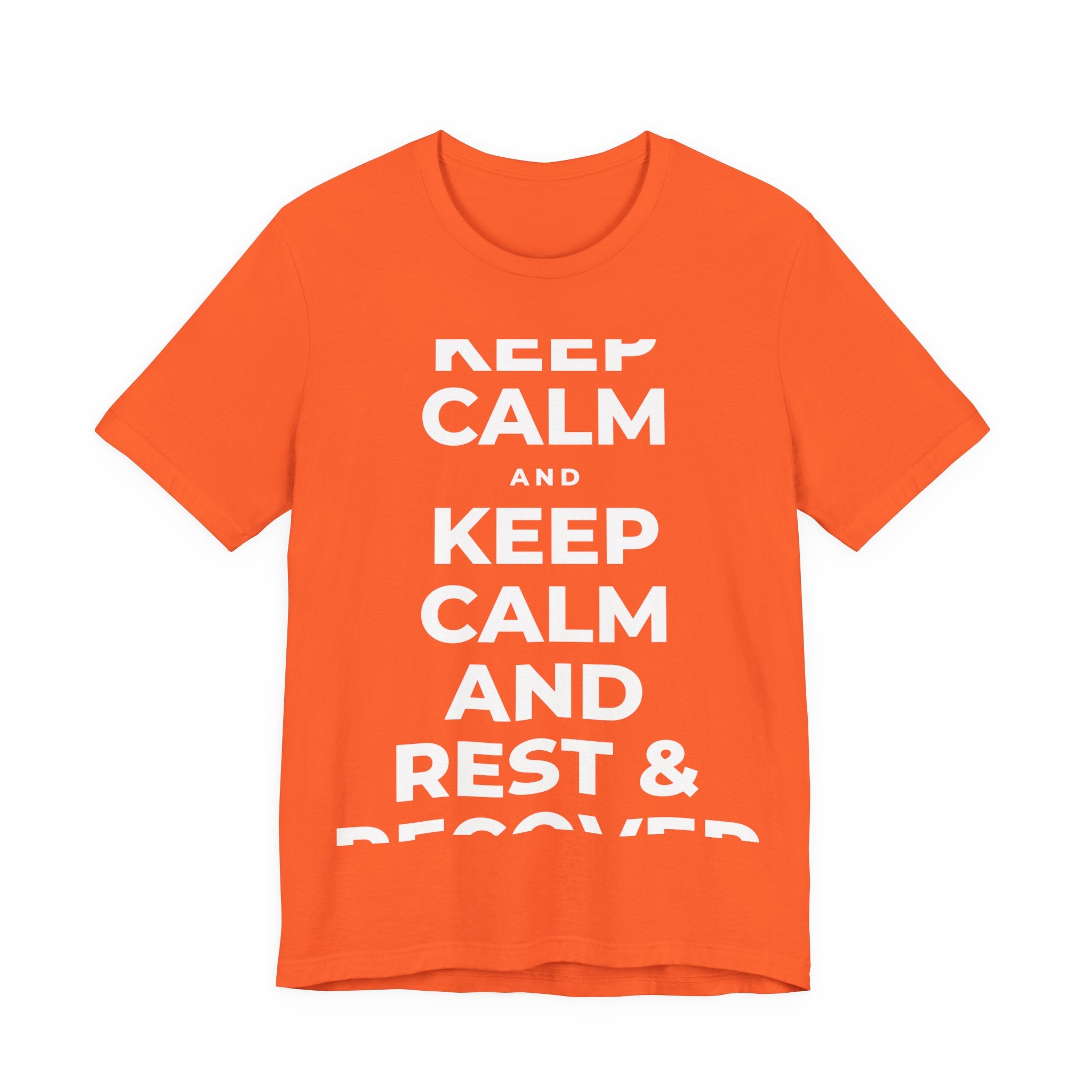 KEEP CALM AND REST & RECOVER T-Shirt (Baby Blue–Silver)