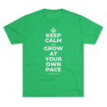 KEEP CALM AND GROW AT YOUR OWN PACE Tri-Blend Tee