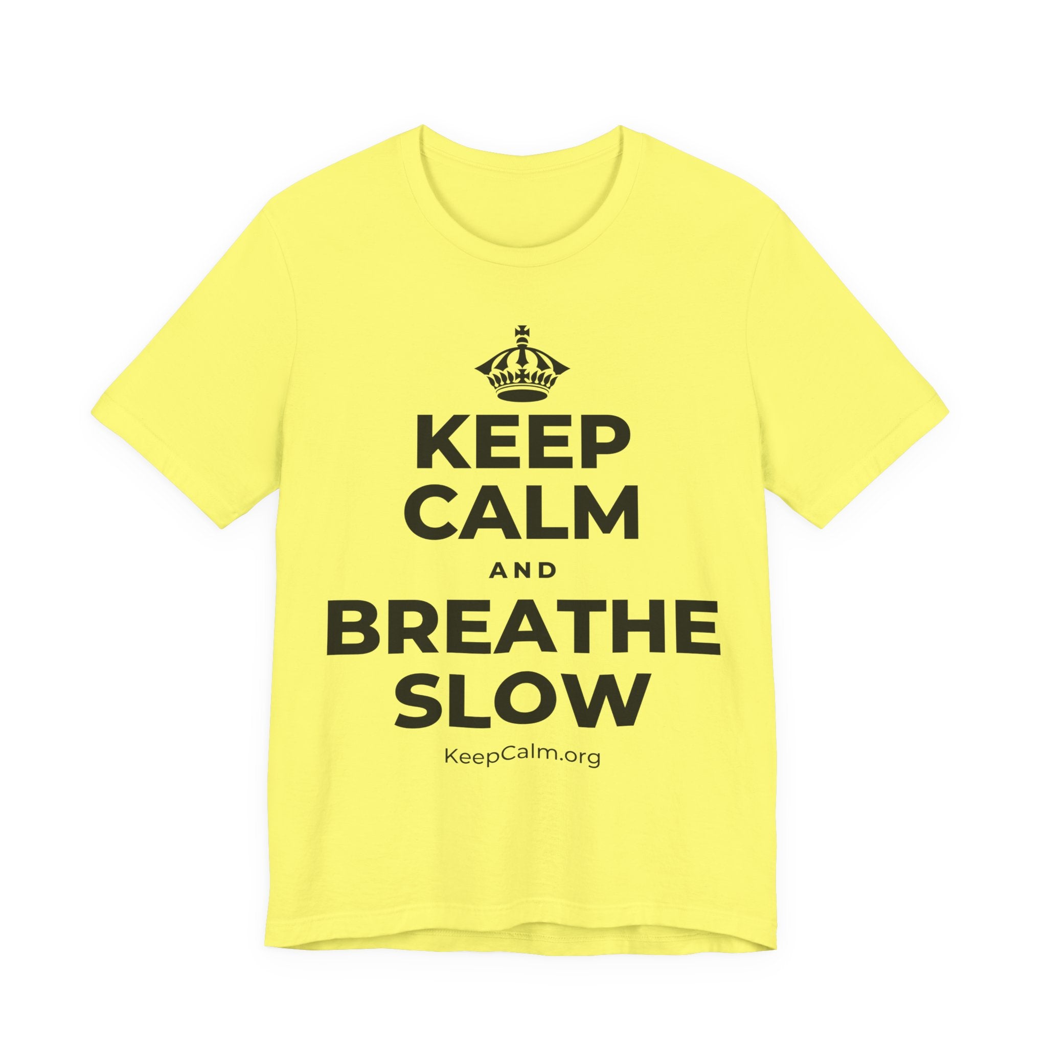 KEEP CALM AND BREATHE SLOW T-Shirt (Soft Cream–Heather Mauve)