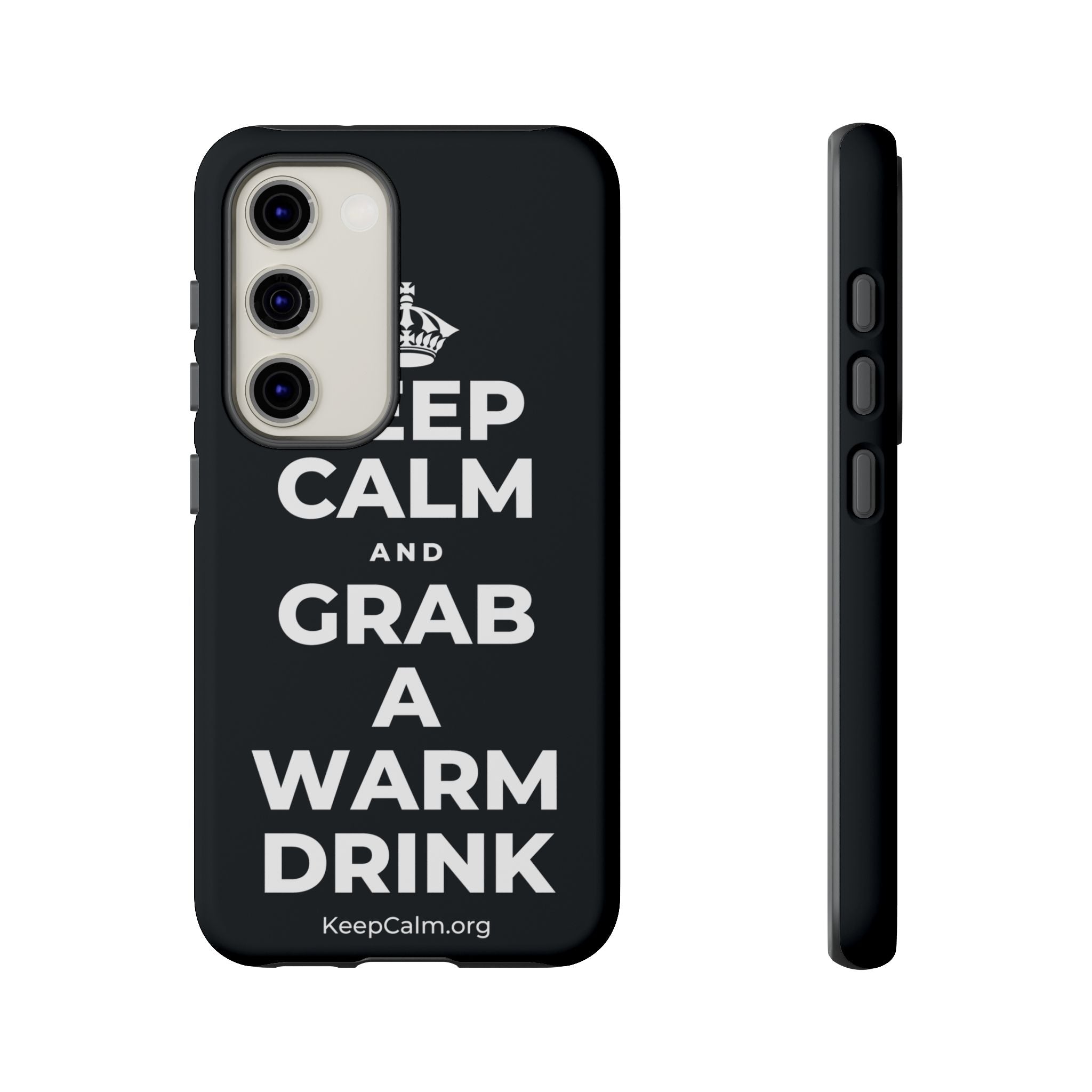 KEEP CALM AND GRAB A WARM DRINK Phone Case (Dark)