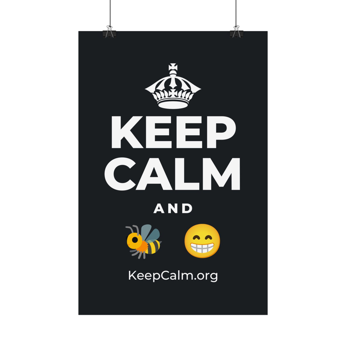 KEEP CALM AND BEE HAPPY Satin Poster (Dark)