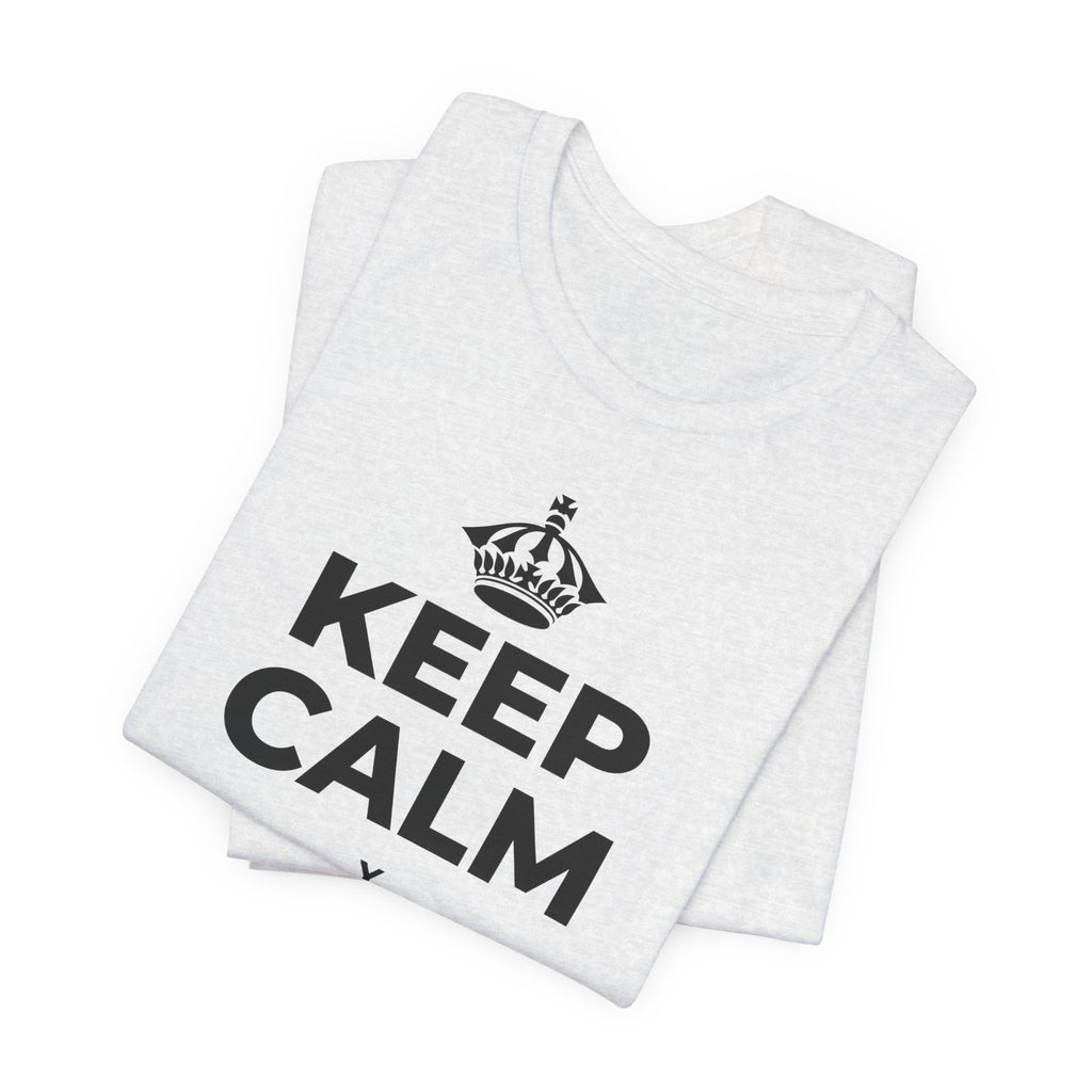 KEEP CALM Y TOMA AGUA T-Shirt (Soft Cream–Heather Mauve)
