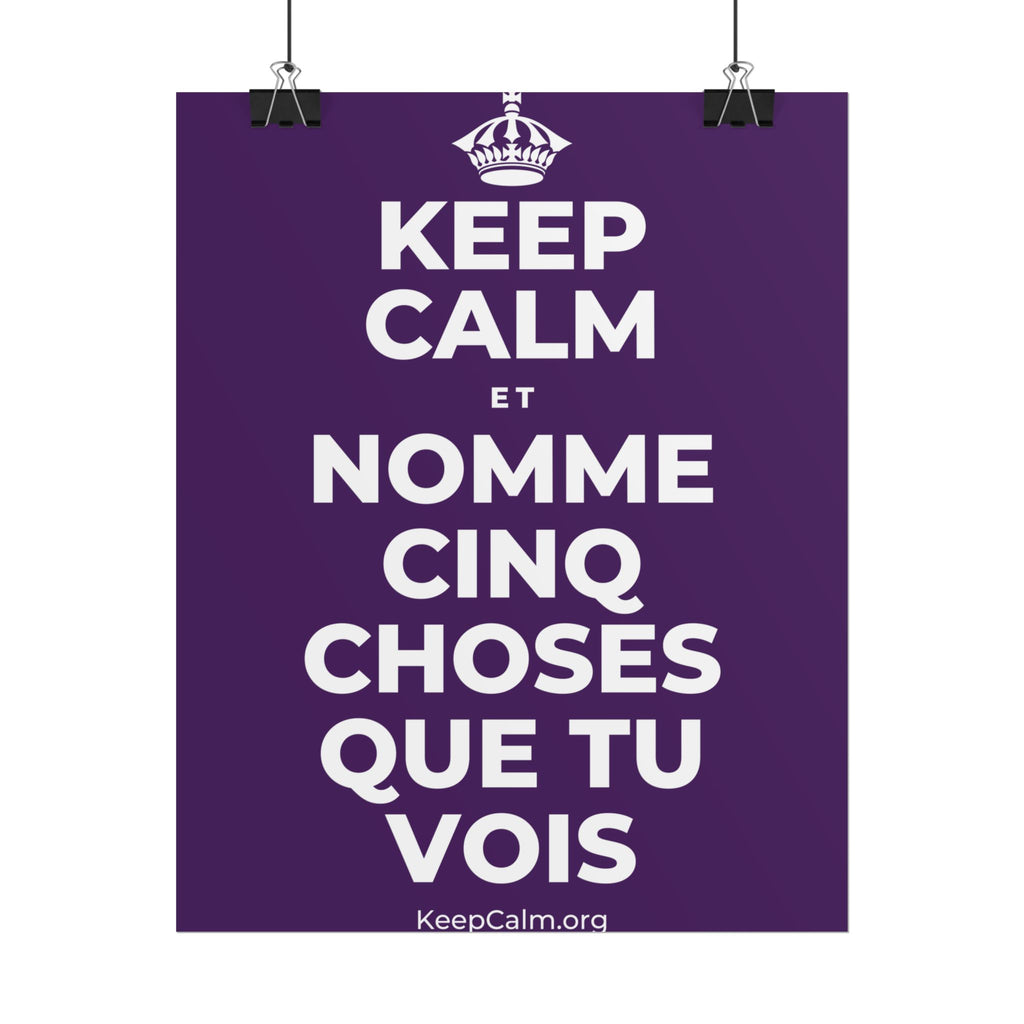 KEEP CALM ET NOMME CINQ CHOSES QUE TU VOIS Poster