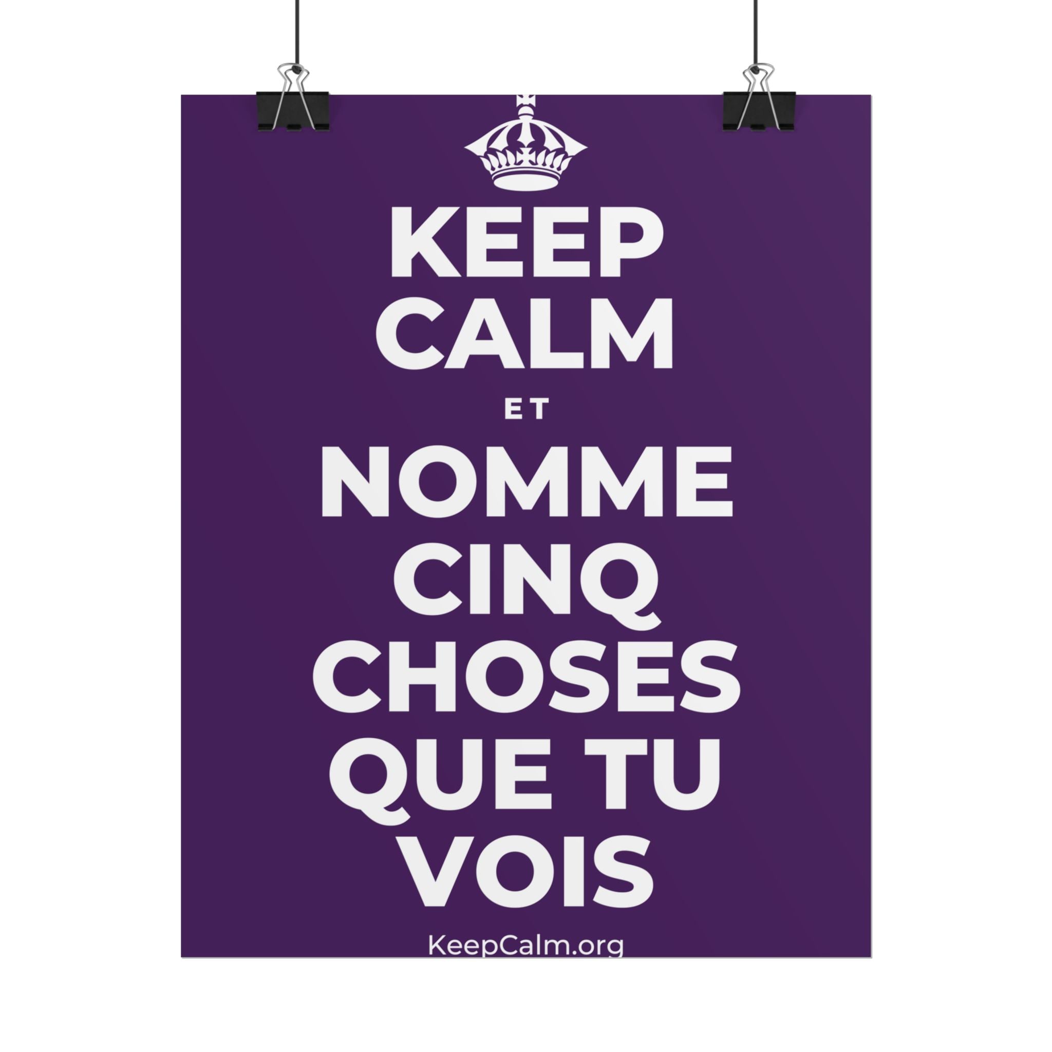 KEEP CALM ET NOMME CINQ CHOSES QUE TU VOIS Poster