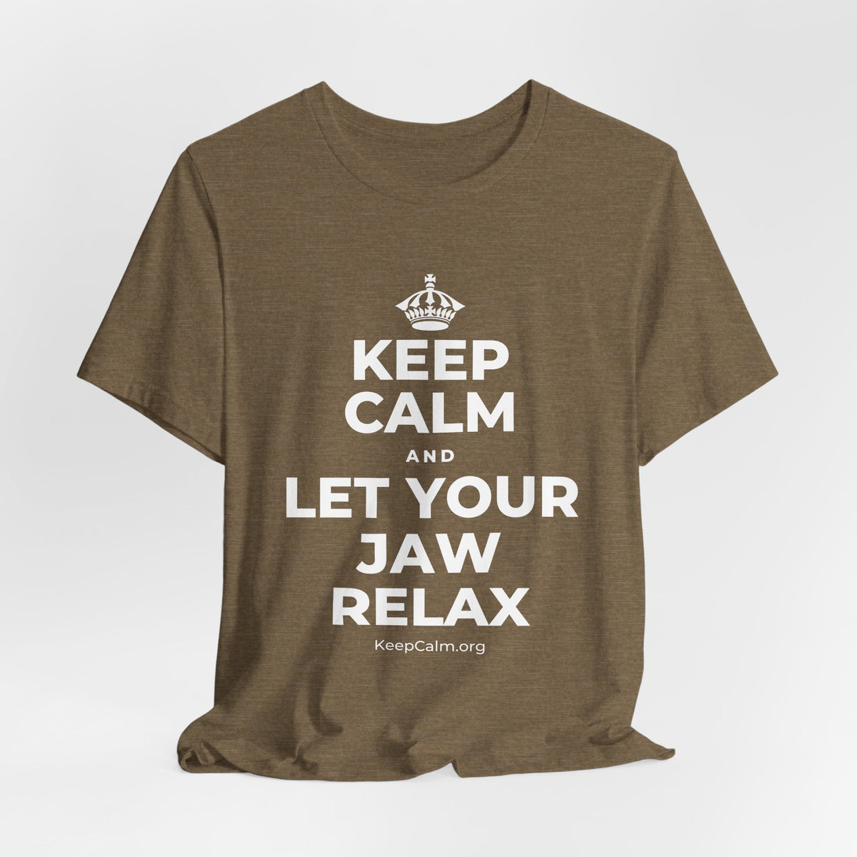 KEEP CALM AND LET YOUR JAW RELAX T-Shirt (Soft Cream–Heather Mauve)