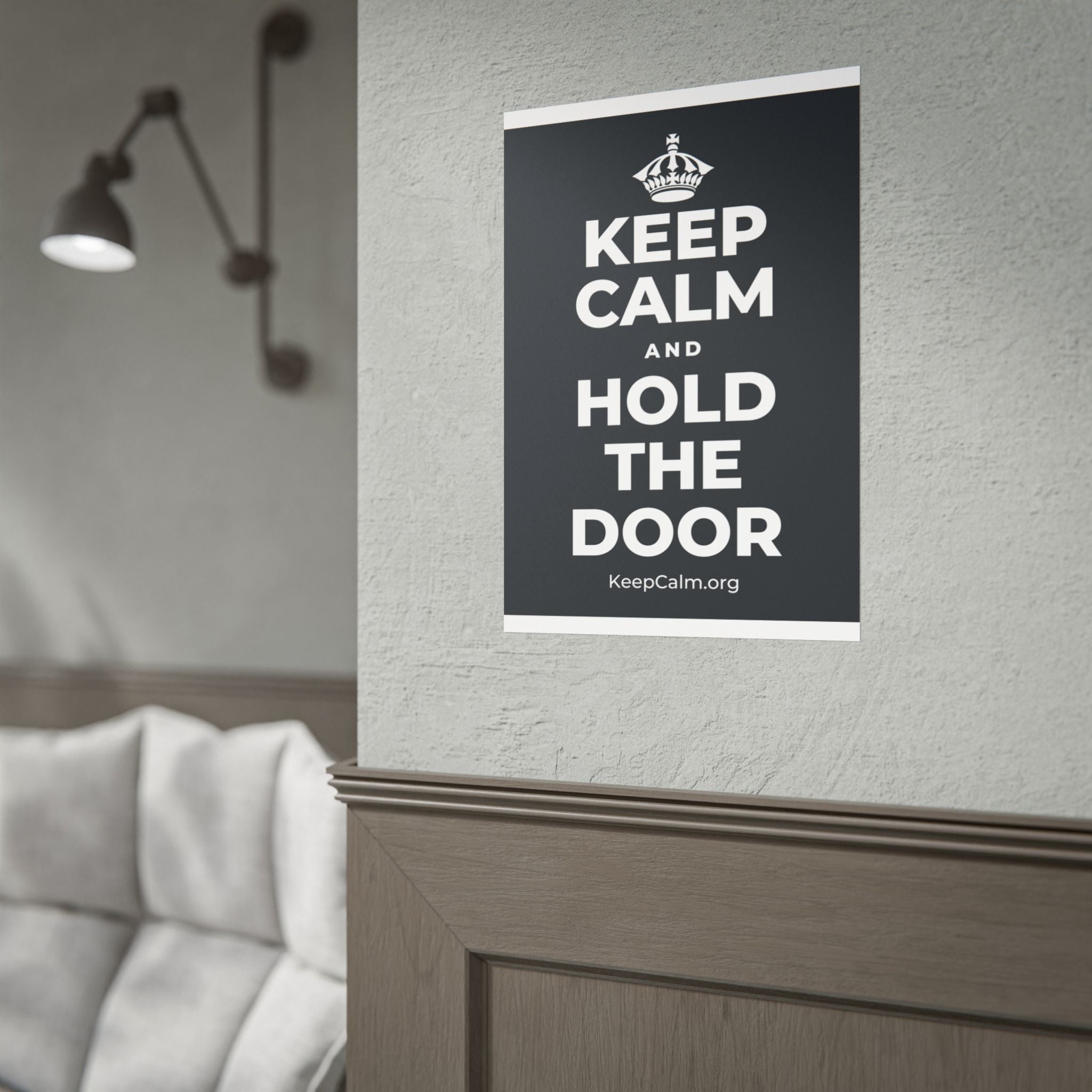 KEEP CALM AND HOLD THE DOOR Poster (Dark)