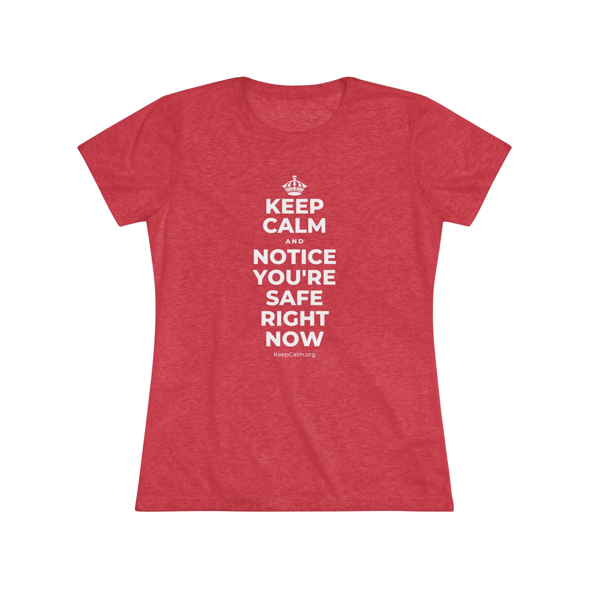 KEEP CALM AND NOTICE YOU'RE SAFE RIGHT NOW Women's Tri-Blend Tee