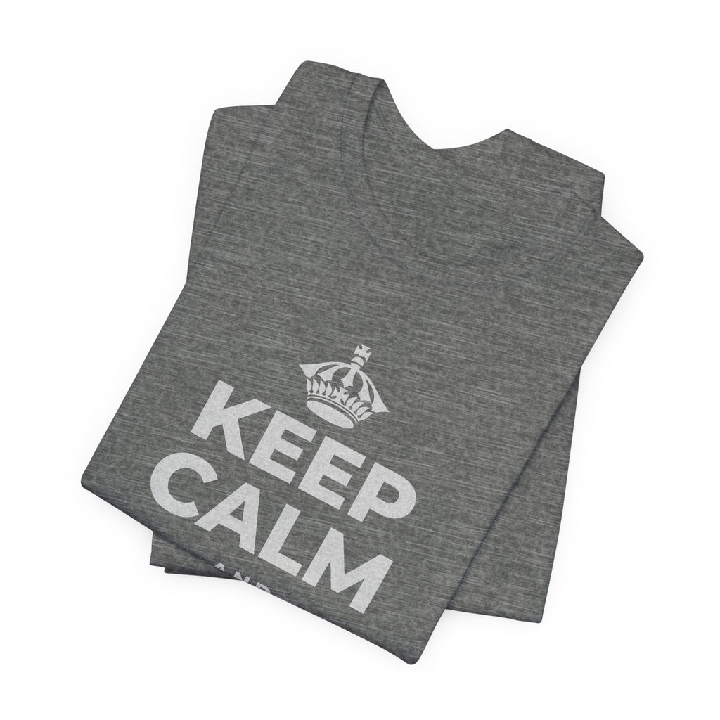 KEEP CALM AND BUILD IT T-Shirt (Baby Blue–Silver)