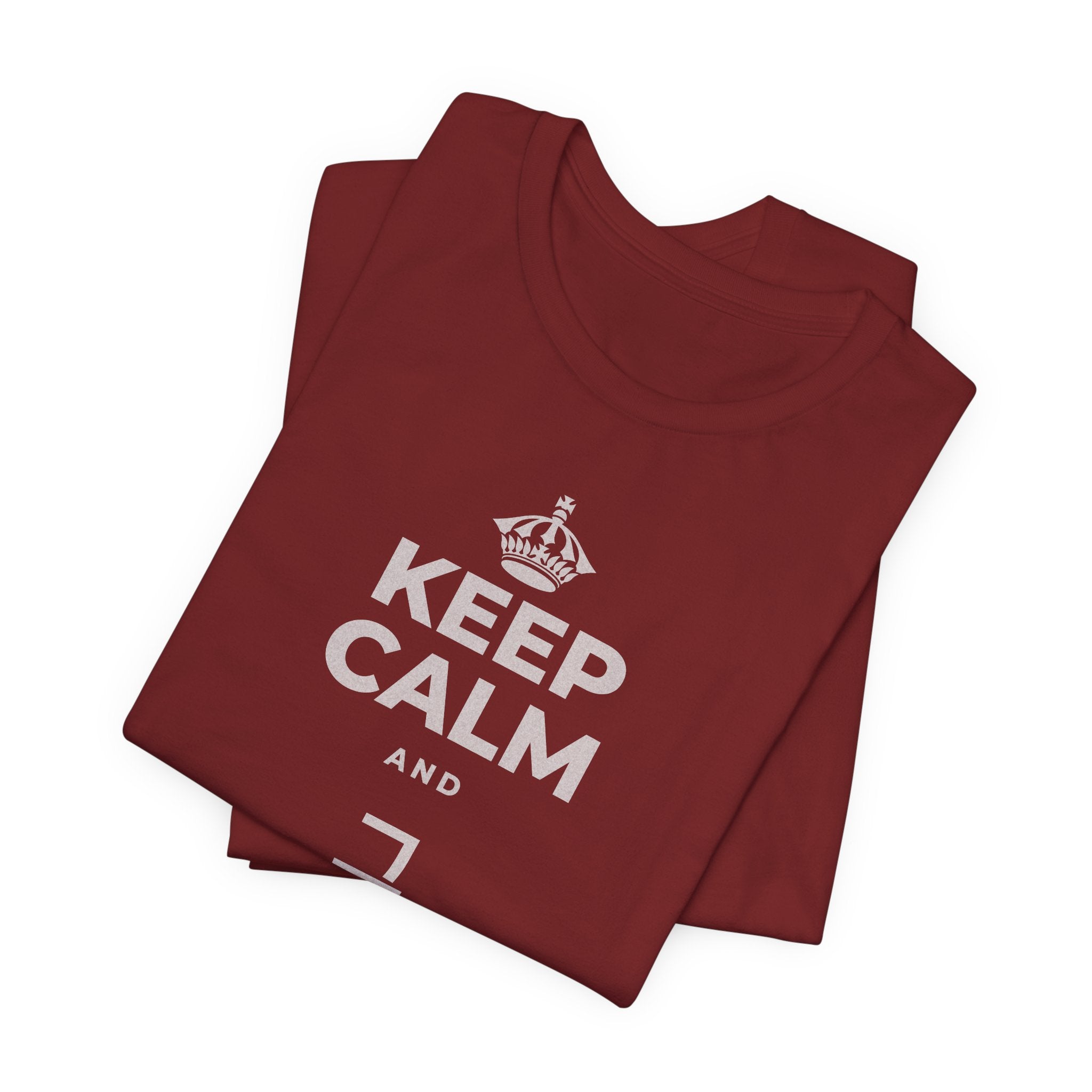 KEEP CALM AND 그 질문을 해요 T-Shirt (Baby Blue–Silver)
