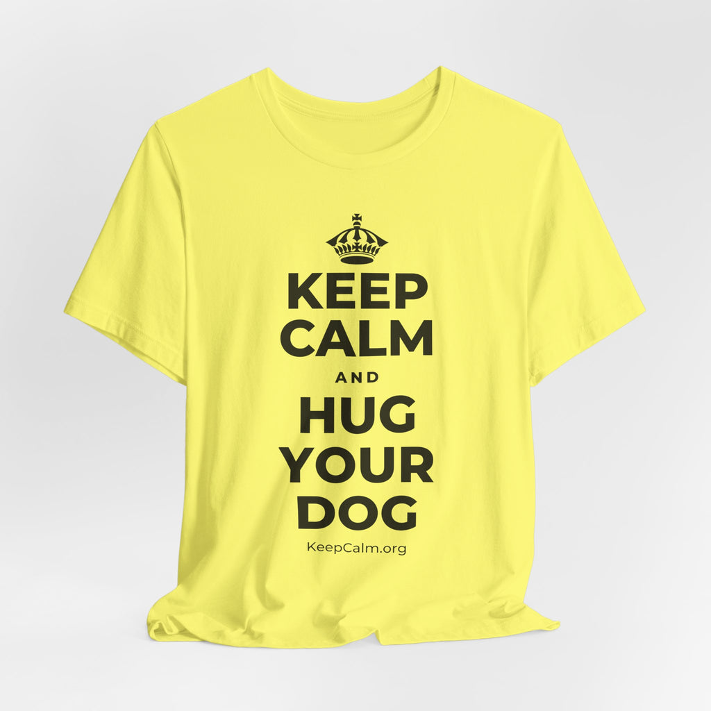 KEEP CALM AND HUG YOUR DOG T-Shirt (Soft Cream–Heather Mauve)