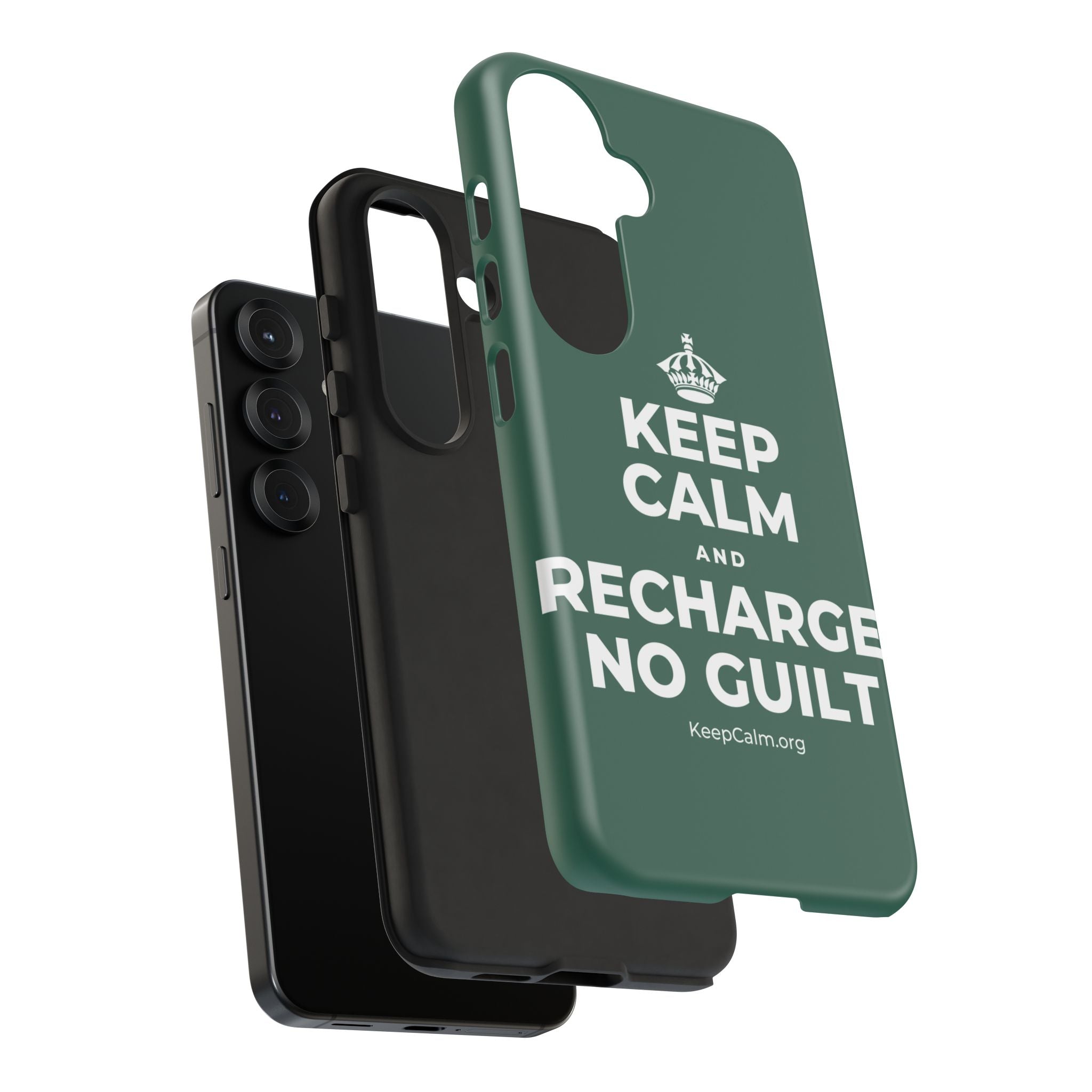 KEEP CALM AND RECHARGE, NO GUILT Phone Case