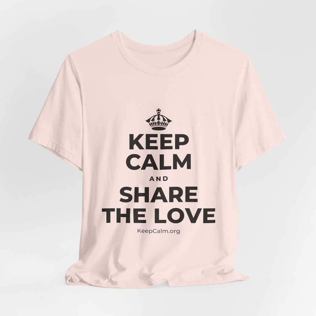 KEEP CALM AND SHARE THE LOVE T-Shirt (Soft Cream–Heather Mauve)
