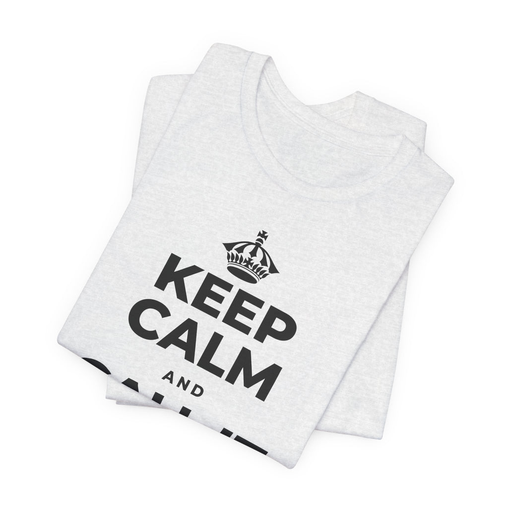 KEEP CALM AND CALL IT A DAY, KINDLY T-Shirt (Soft Cream–Heather Mauve)
