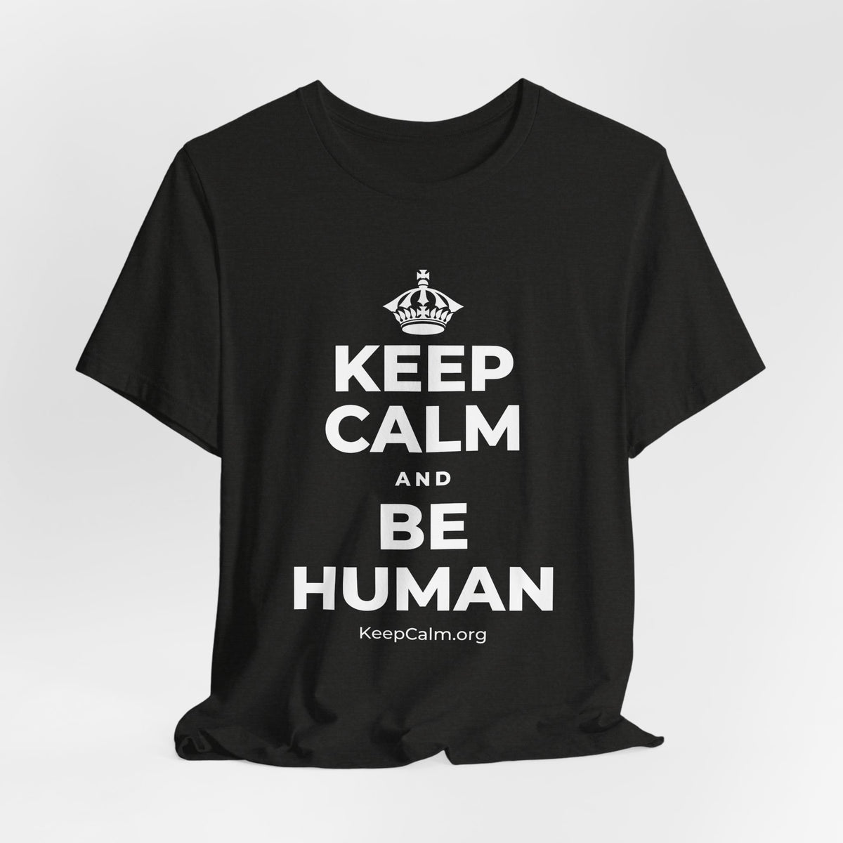 KEEP CALM AND BE HUMAN T-Shirt (Soft Cream–Heather Mauve)