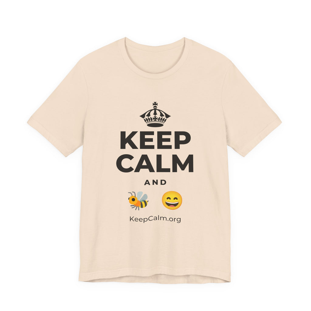 KEEP CALM AND 🐝 😄 T-Shirt (Soft Cream–Heather Mauve)