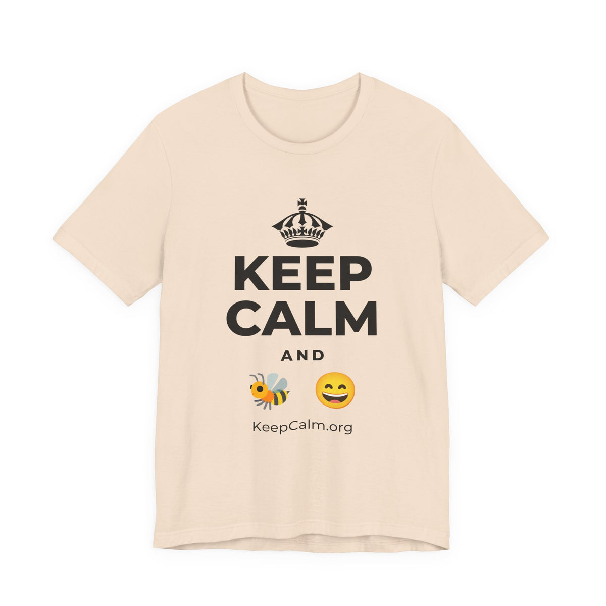 KEEP CALM AND 🐝 😄 T-Shirt (Soft Cream–Heather Mauve)