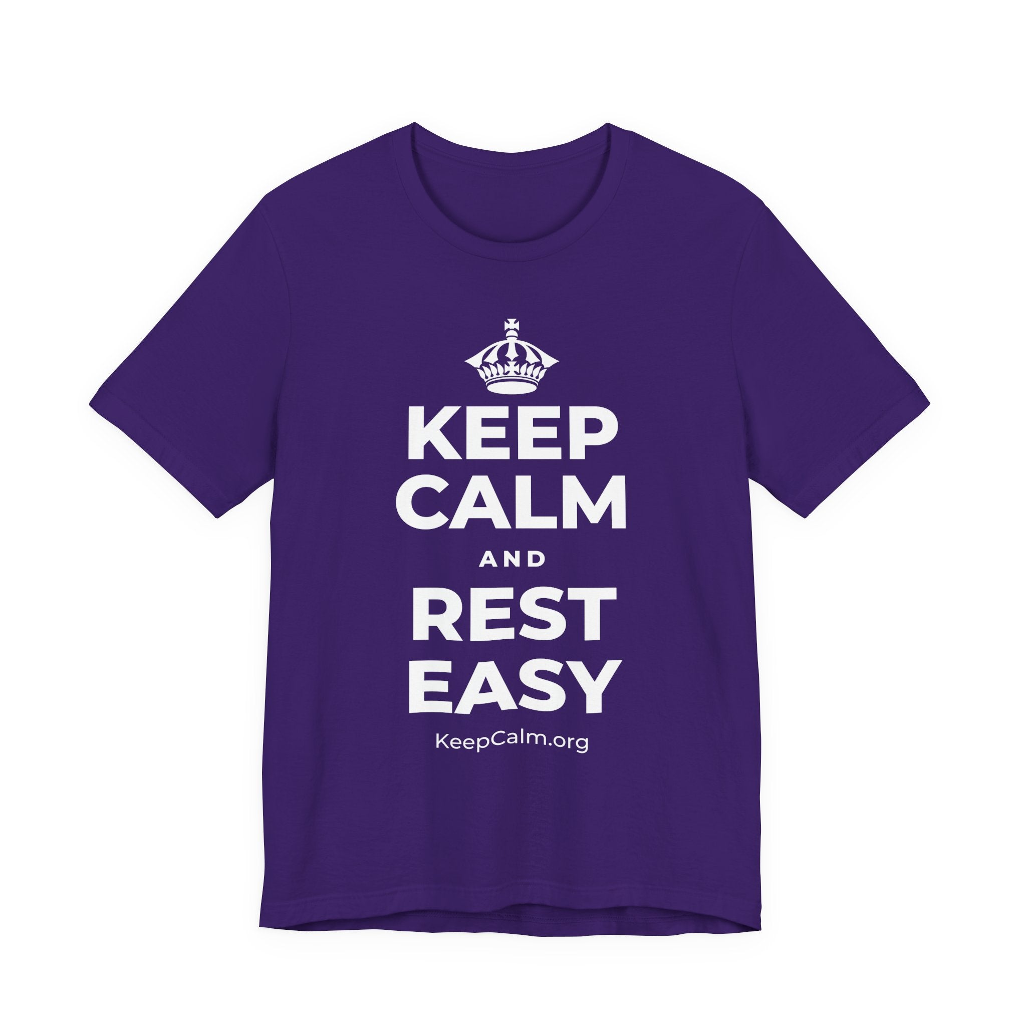 KEEP CALM AND REST EASY T-Shirt (Soft Cream–Heather Mauve)