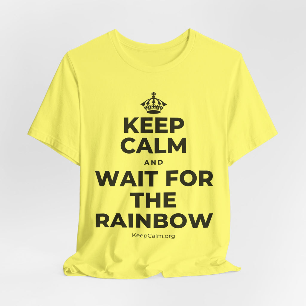 KEEP CALM AND WAIT FOR THE RAINBOW T-Shirt (Soft Cream–Heather Mauve)