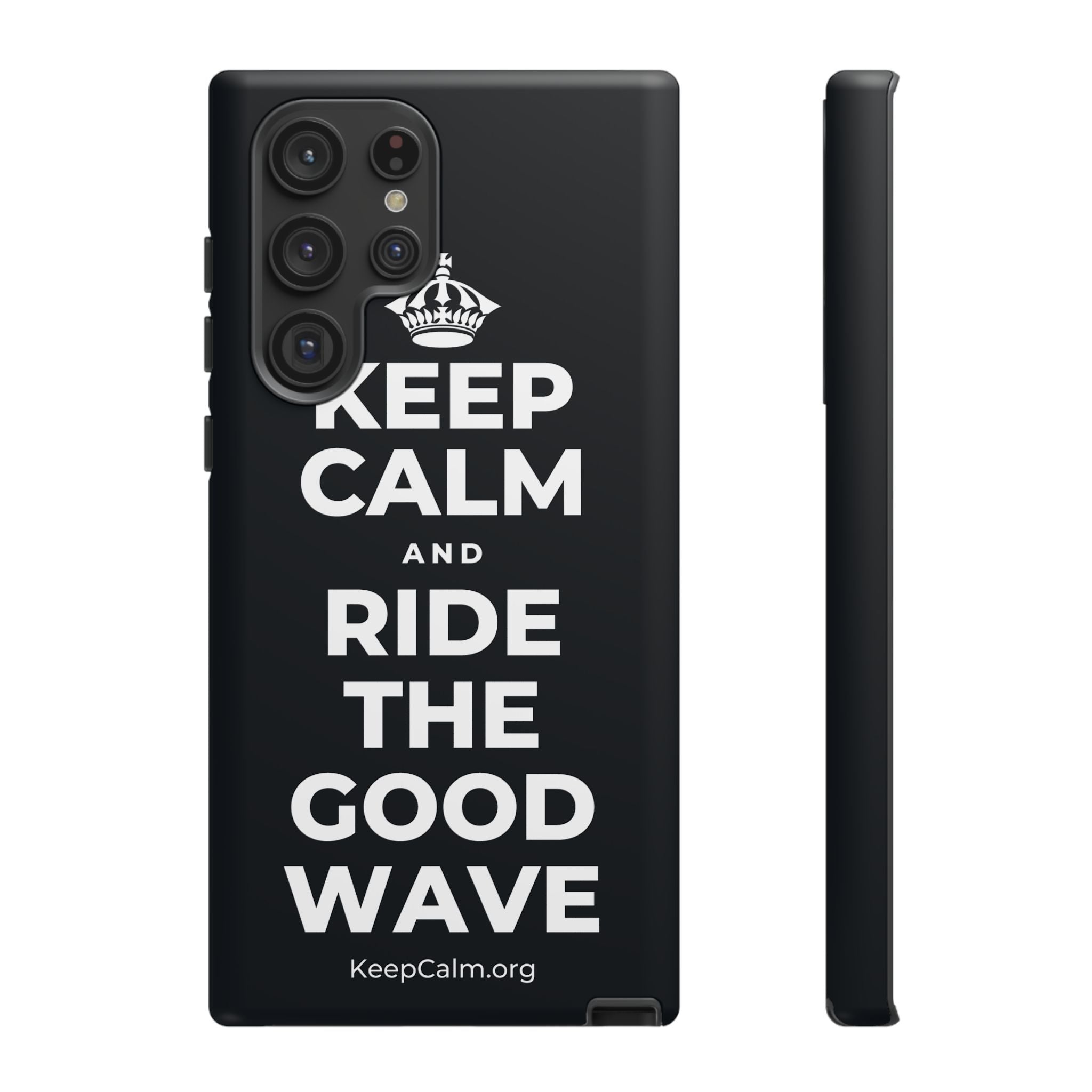 KEEP CALM AND RIDE THE GOOD WAVE Phone Case (Dark)