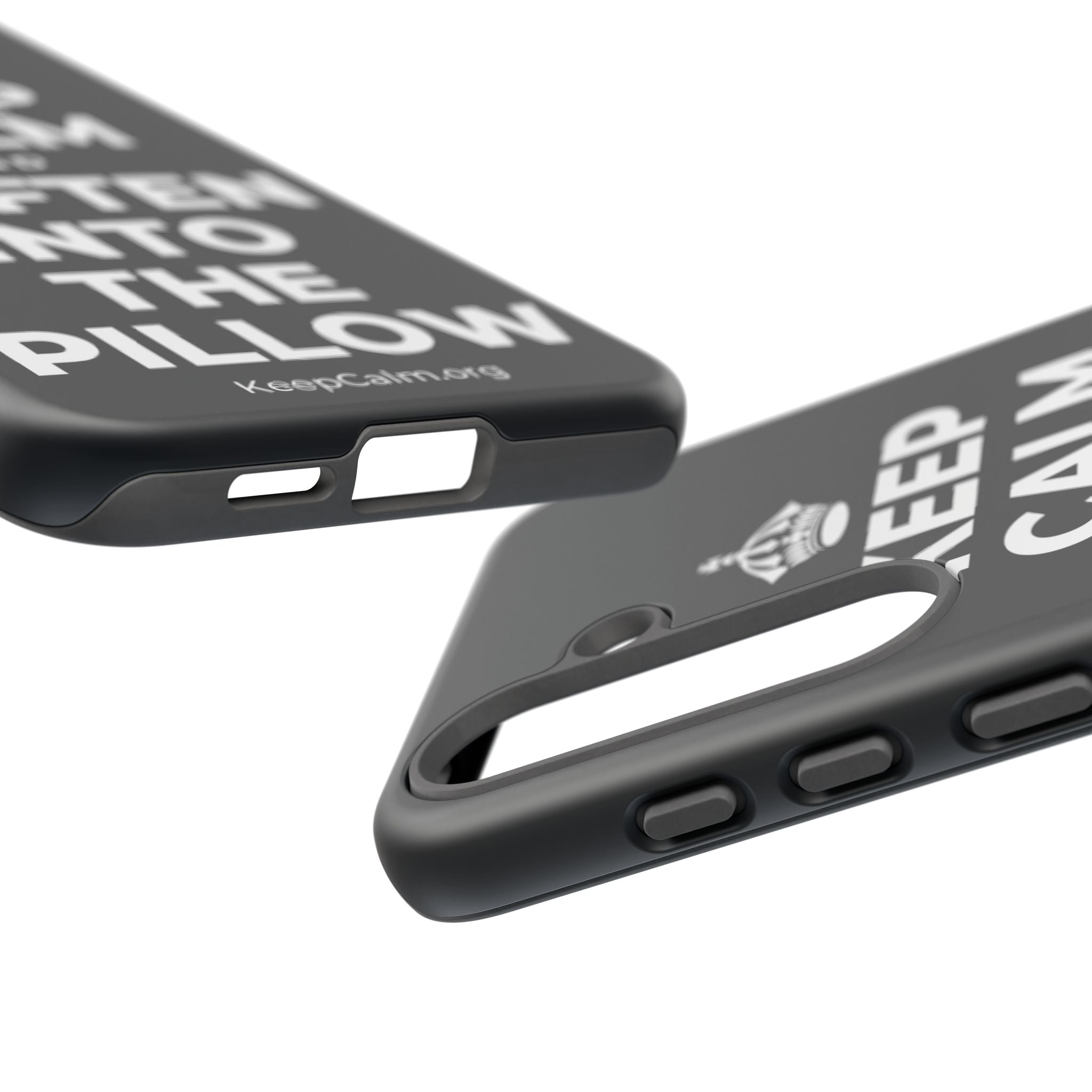 KEEP CALM AND SOFTEN INTO THE PILLOW Phone Case (Dark)