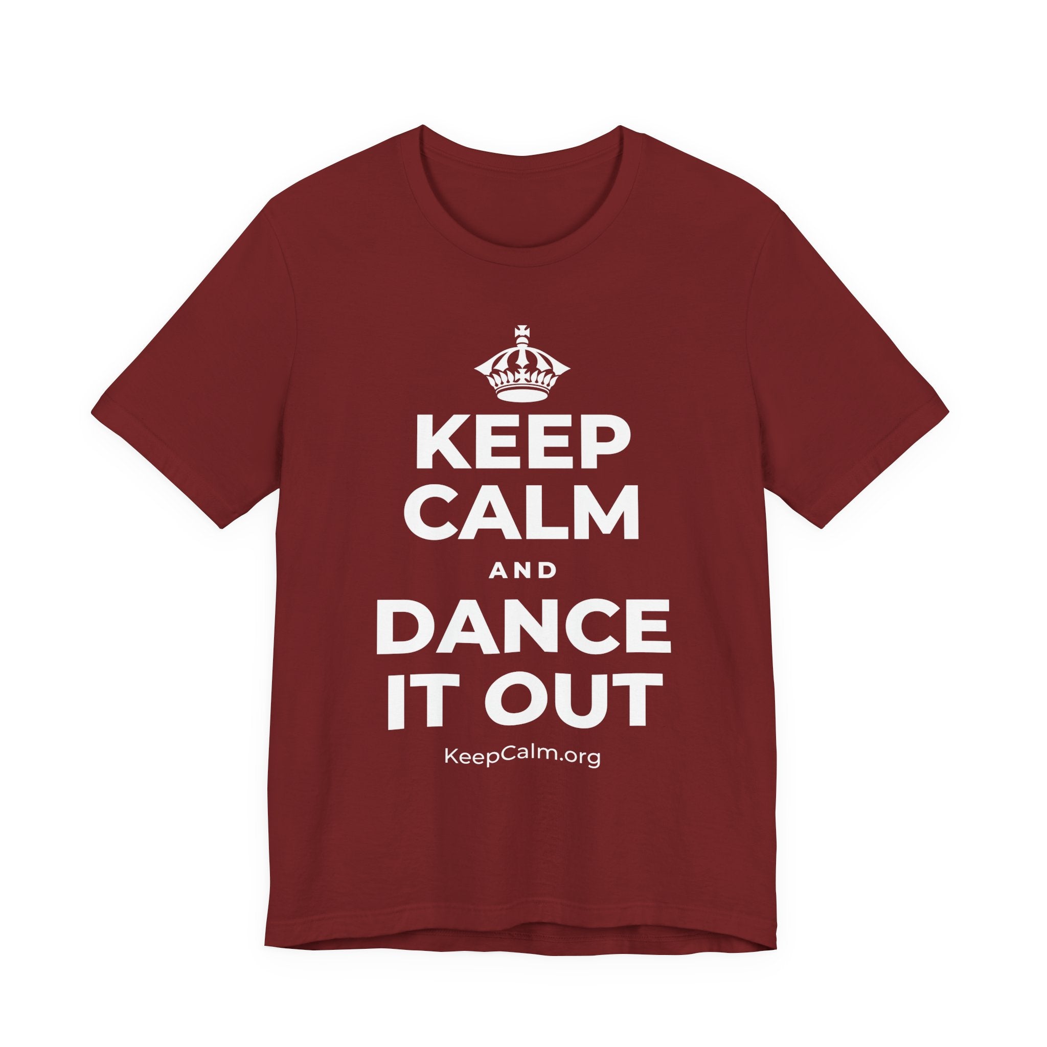 KEEP CALM AND DANCE IT OUT T-Shirt (Baby Blue–Silver)