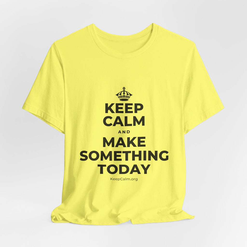 KEEP CALM AND MAKE SOMETHING TODAY T-Shirt (Soft Cream–Heather Mauve)