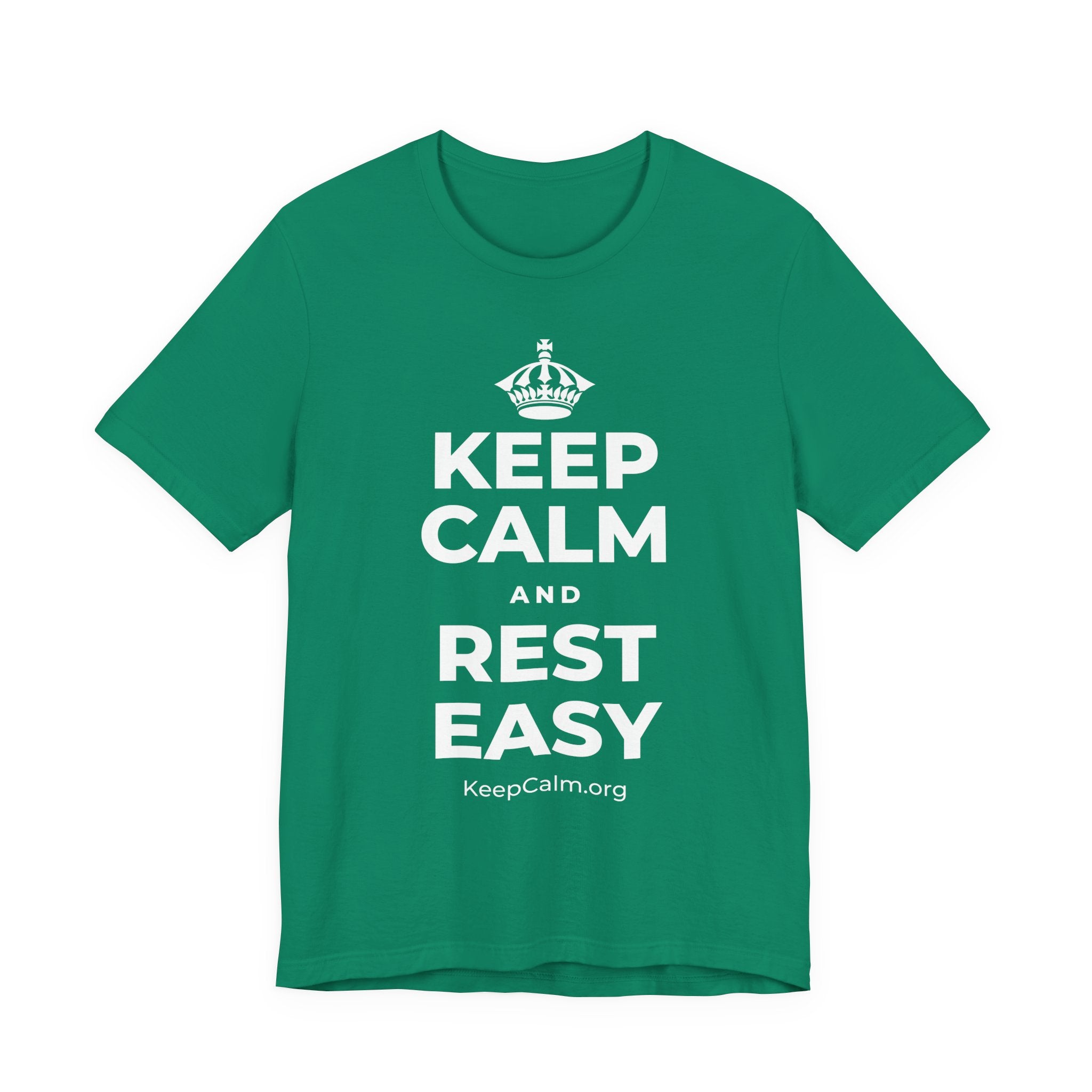 KEEP CALM AND REST EASY T-Shirt (White–Asphalt)