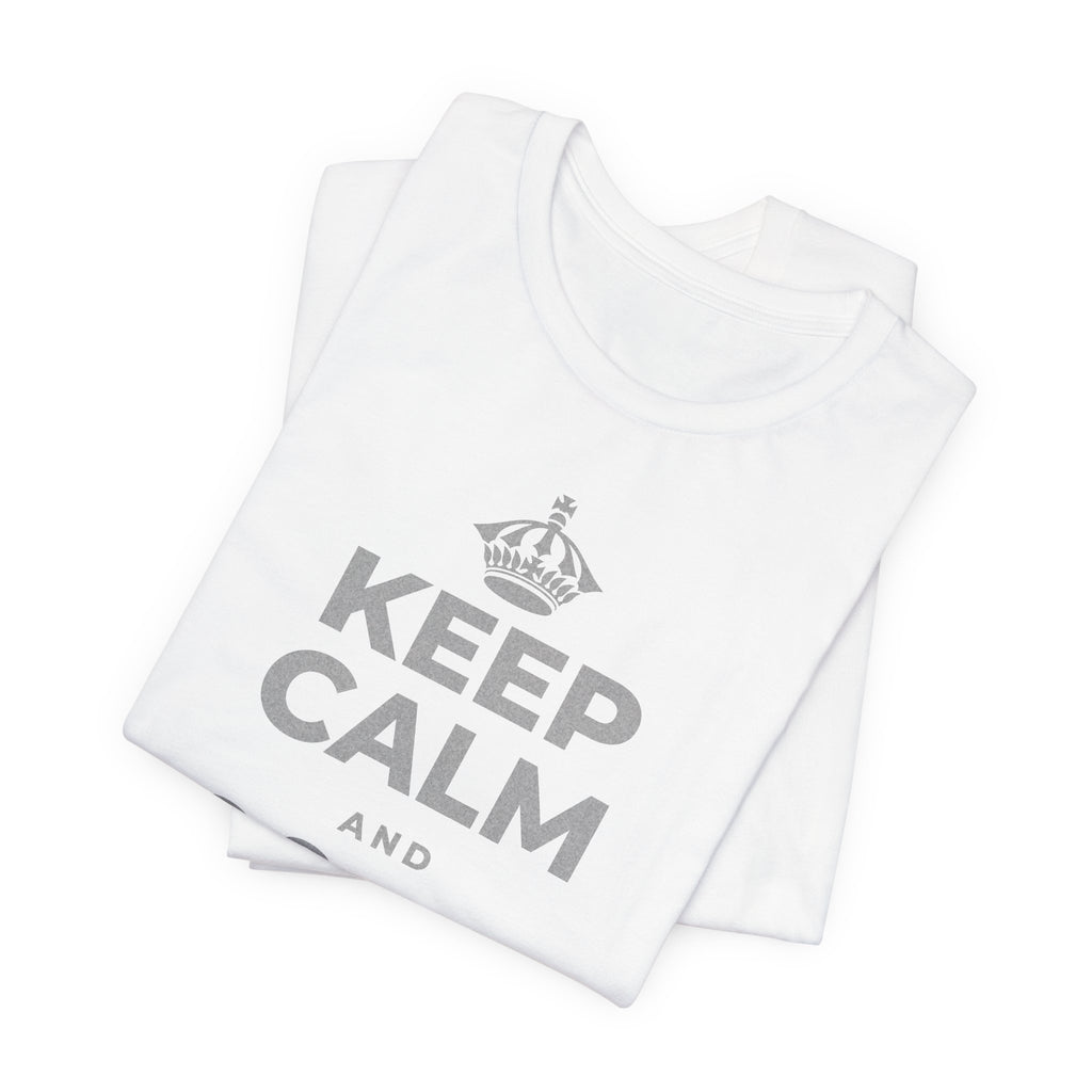 KEEP CALM AND জিনিসগুলো ঝরে যেতে দাও T-Shirt (White–Asphalt)