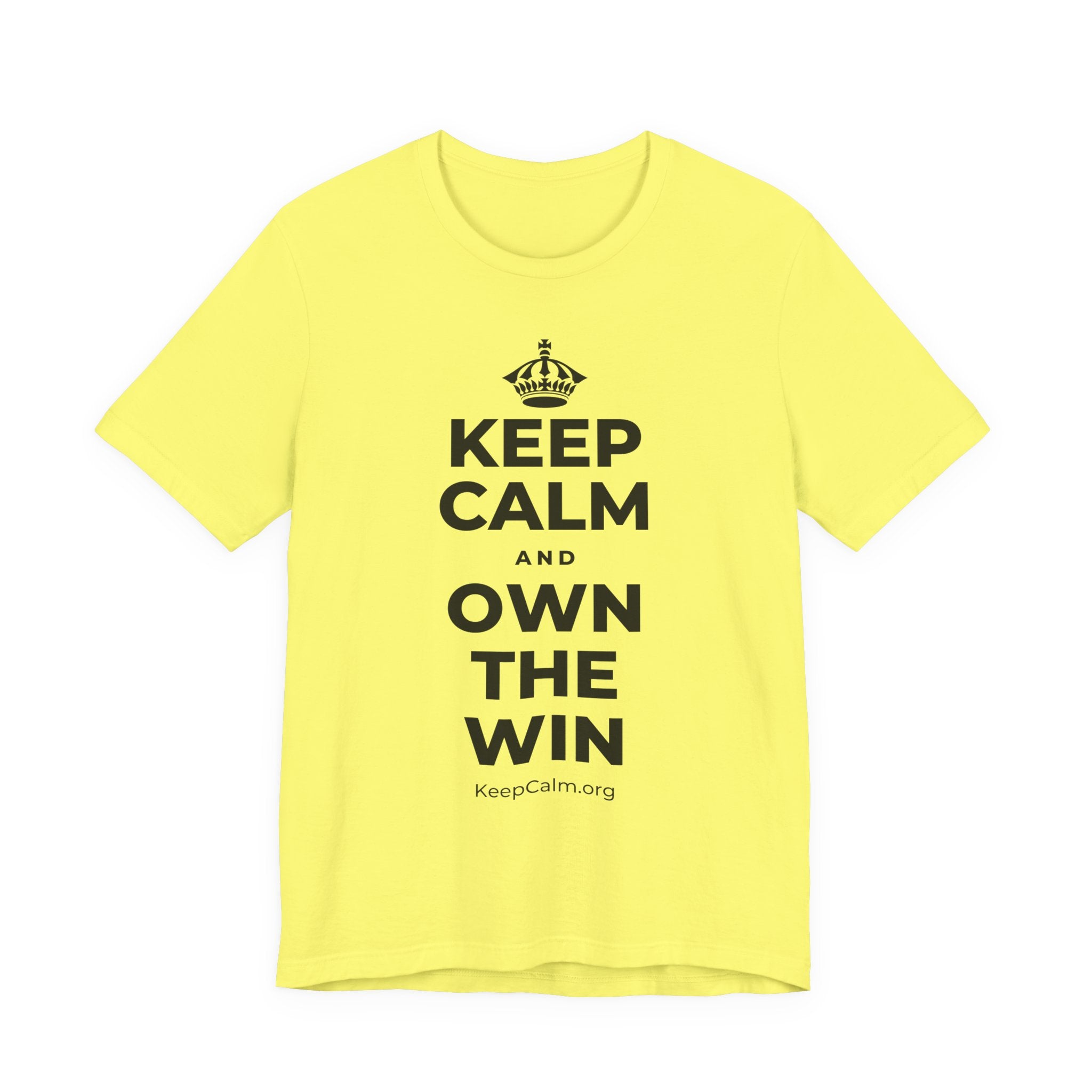 KEEP CALM AND OWN THE WIN T-Shirt (Soft Cream–Heather Mauve)