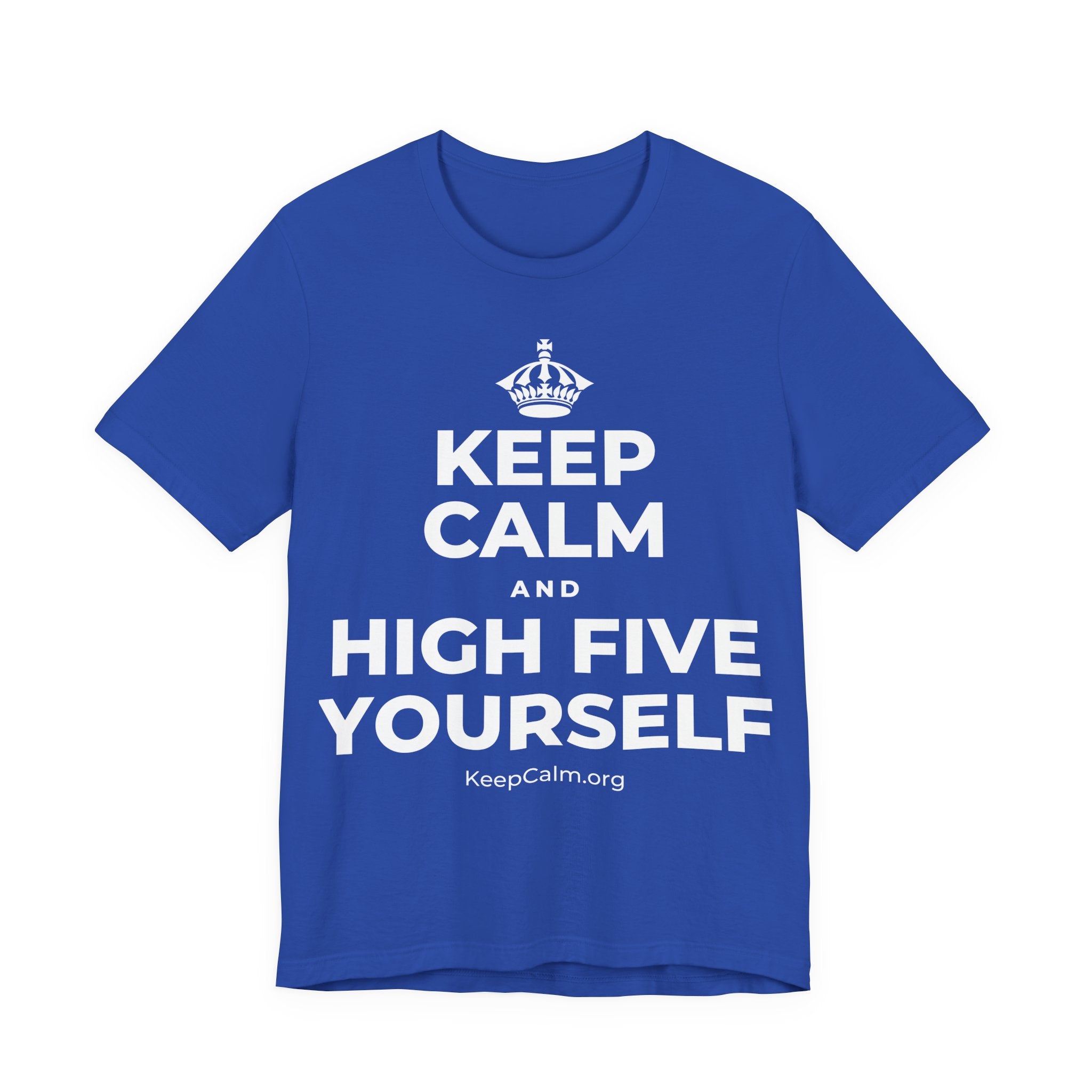 KEEP CALM AND HIGH FIVE YOURSELF T-Shirt (Soft Cream–Heather Mauve)