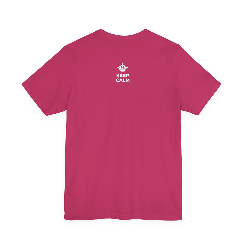 KEEP CALM AND MAKE MUSIC THAT HEALS T-Shirt (Baby Blue–Silver)