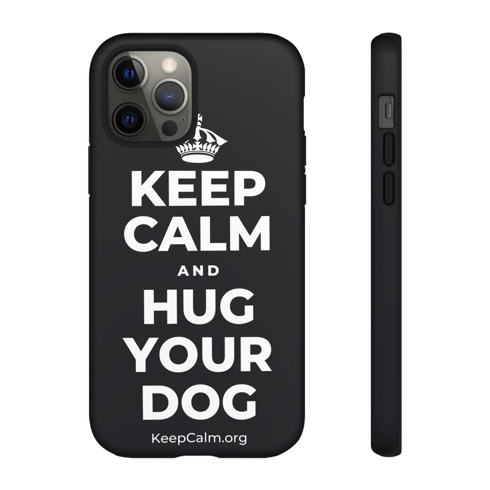 KEEP CALM AND HUG YOUR DOG Phone Case (Dark)