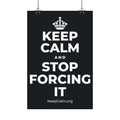 KEEP CALM AND STOP FORCING IT Satin Poster (Dark)