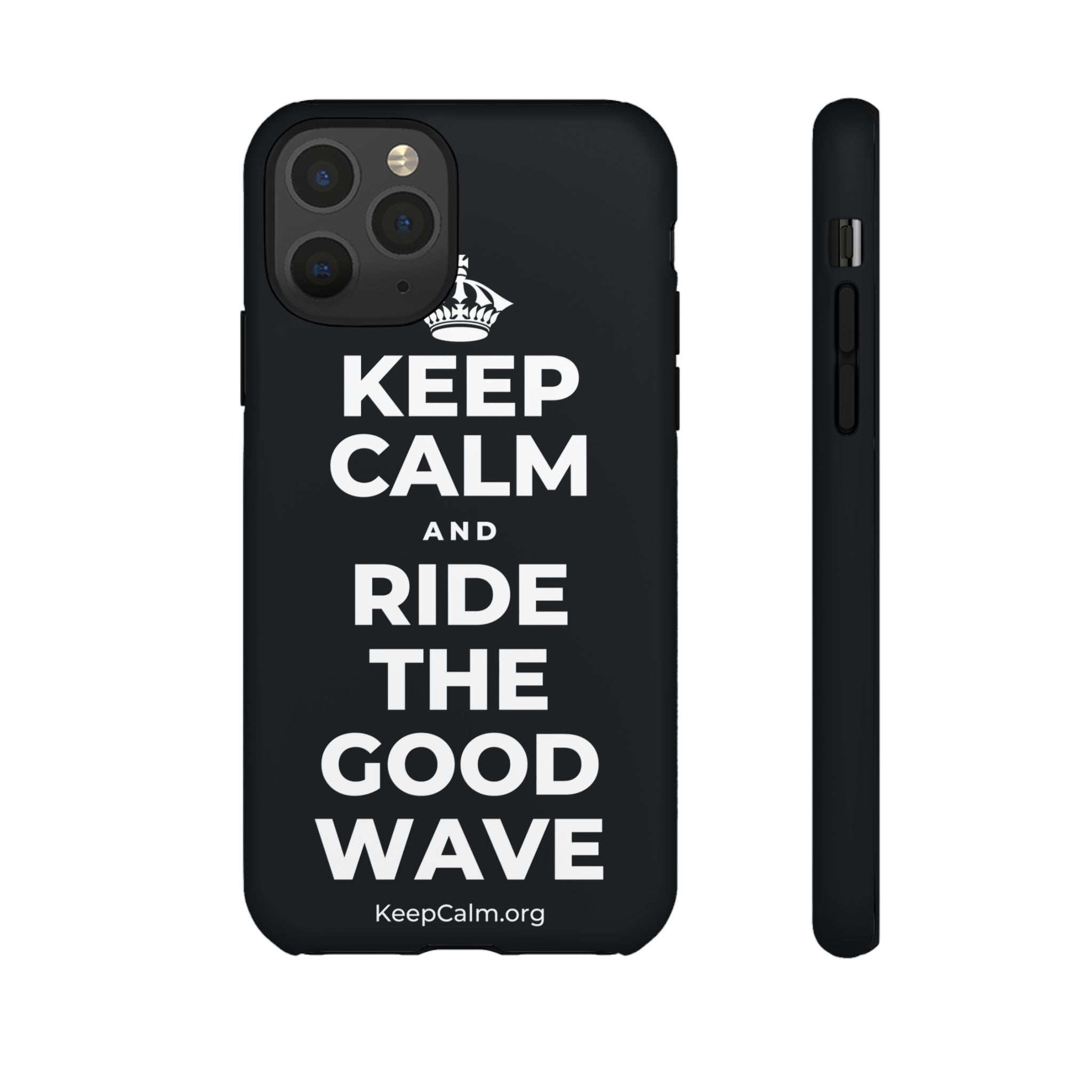 KEEP CALM AND RIDE THE GOOD WAVE Phone Case (Dark)
