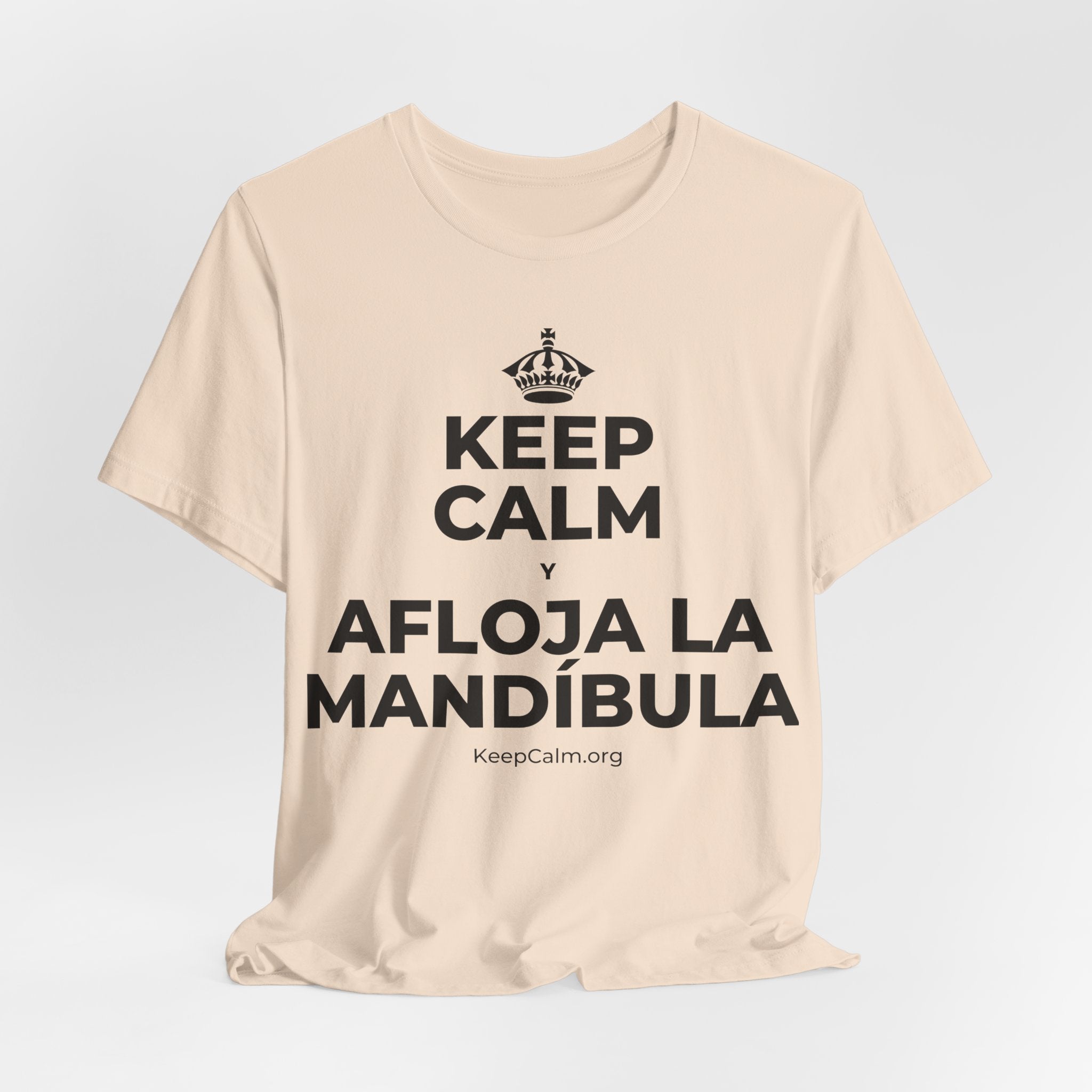 KEEP CALM Y AFLOJA LA MANDÍBULA T-Shirt (Soft Cream–Heather Mauve)