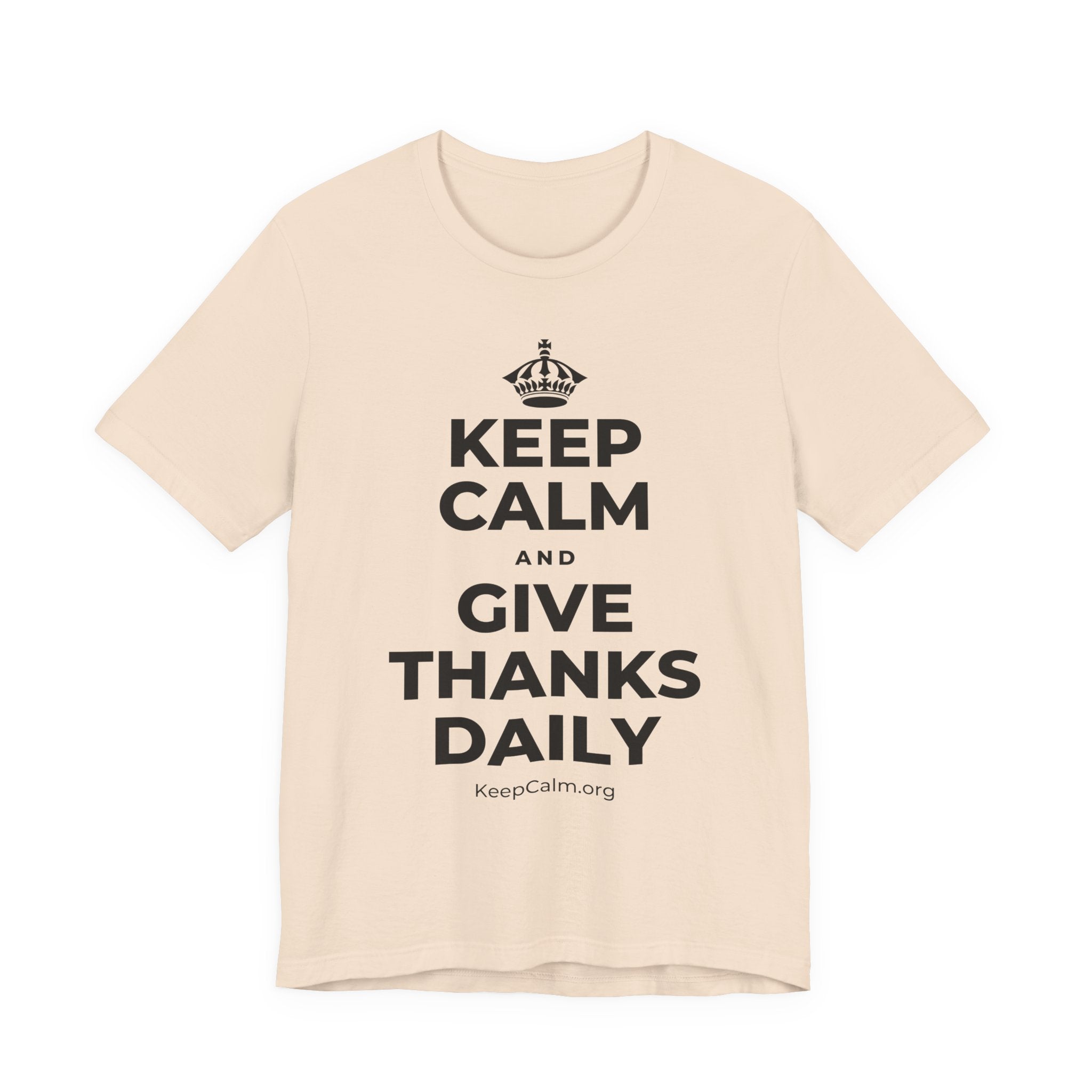 KEEP CALM AND GIVE THANKS DAILY T-Shirt (Soft Cream–Heather Mauve)