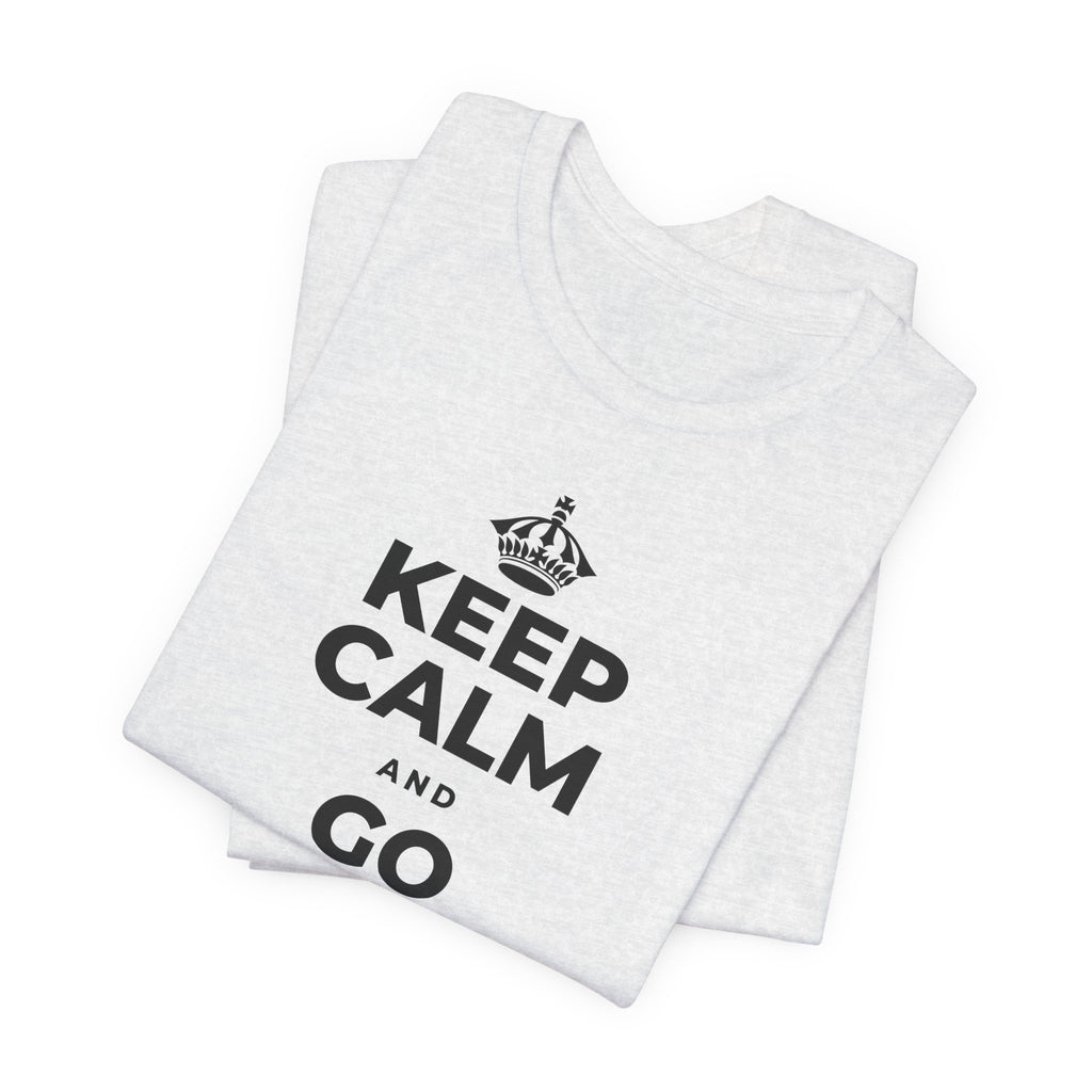 KEEP CALM AND GO GENTLE ON MONDAY T-Shirt (Soft Cream–Heather Mauve)