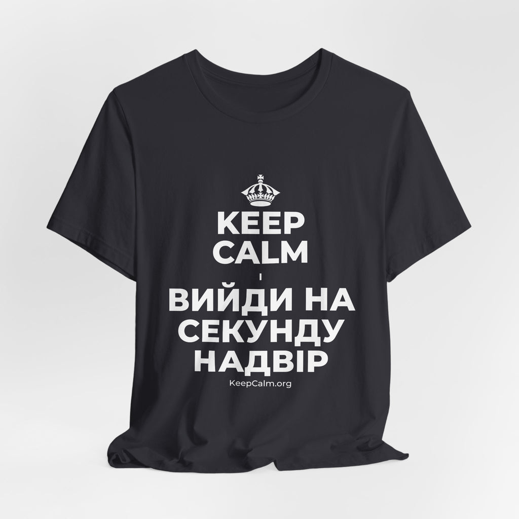 KEEP CALM І ВИЙДИ НА СЕКУНДУ НАДВІР T-Shirt (Baby Blue–Silver)