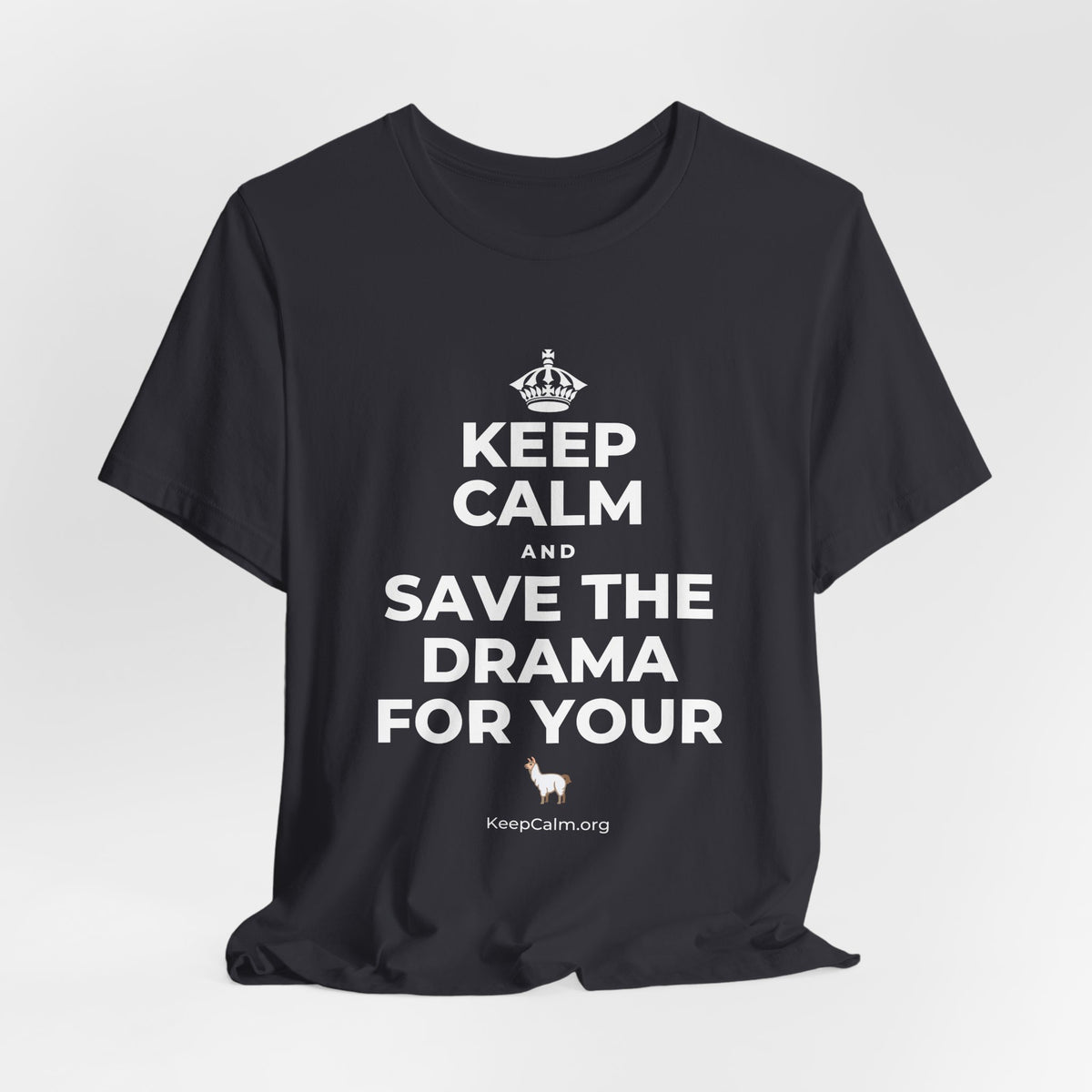 KEEP CALM AND SAVE THE DRAMA FOR YOUR 🦙 T-Shirt (Baby Blue–Silver)