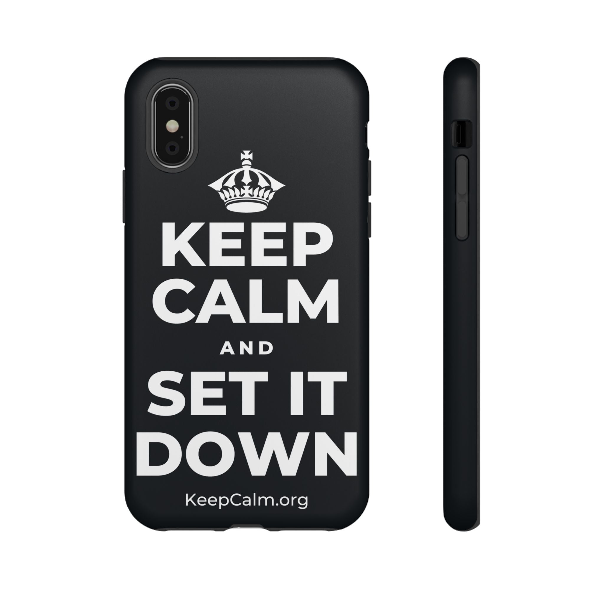 KEEP CALM AND SET IT DOWN Phone Case (Dark)