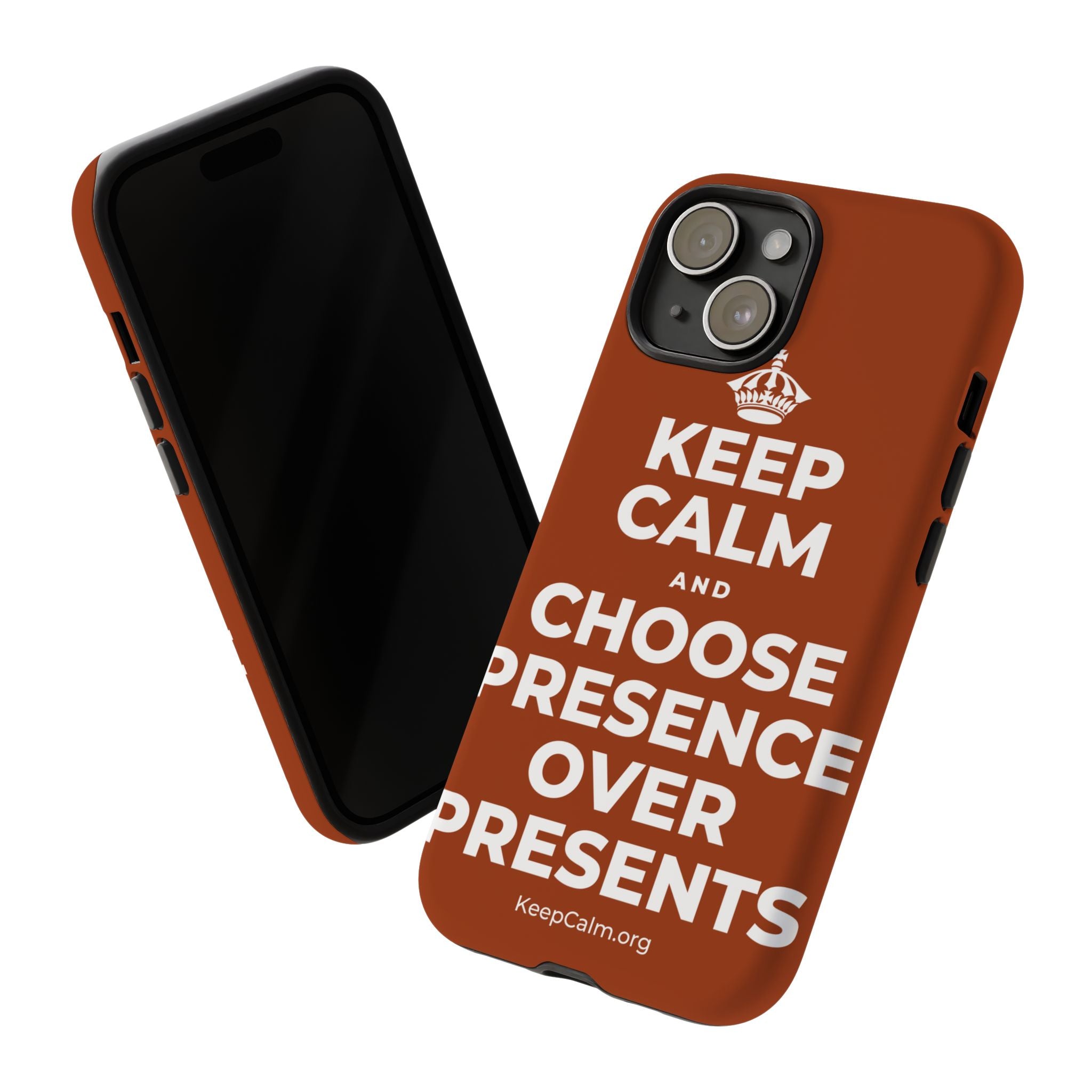 KEEP CALM AND CHOOSE PRESENCE OVER PRESENTS Phone Case