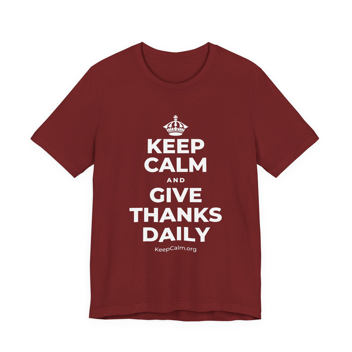 KEEP CALM AND GIVE THANKS DAILY T-Shirt (Baby Blue–Silver)