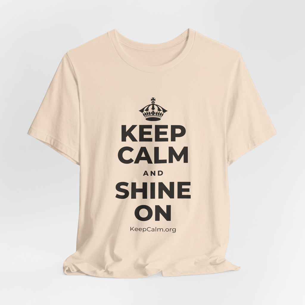 KEEP CALM AND SHINE ON T-Shirt (Soft Cream–Heather Mauve)