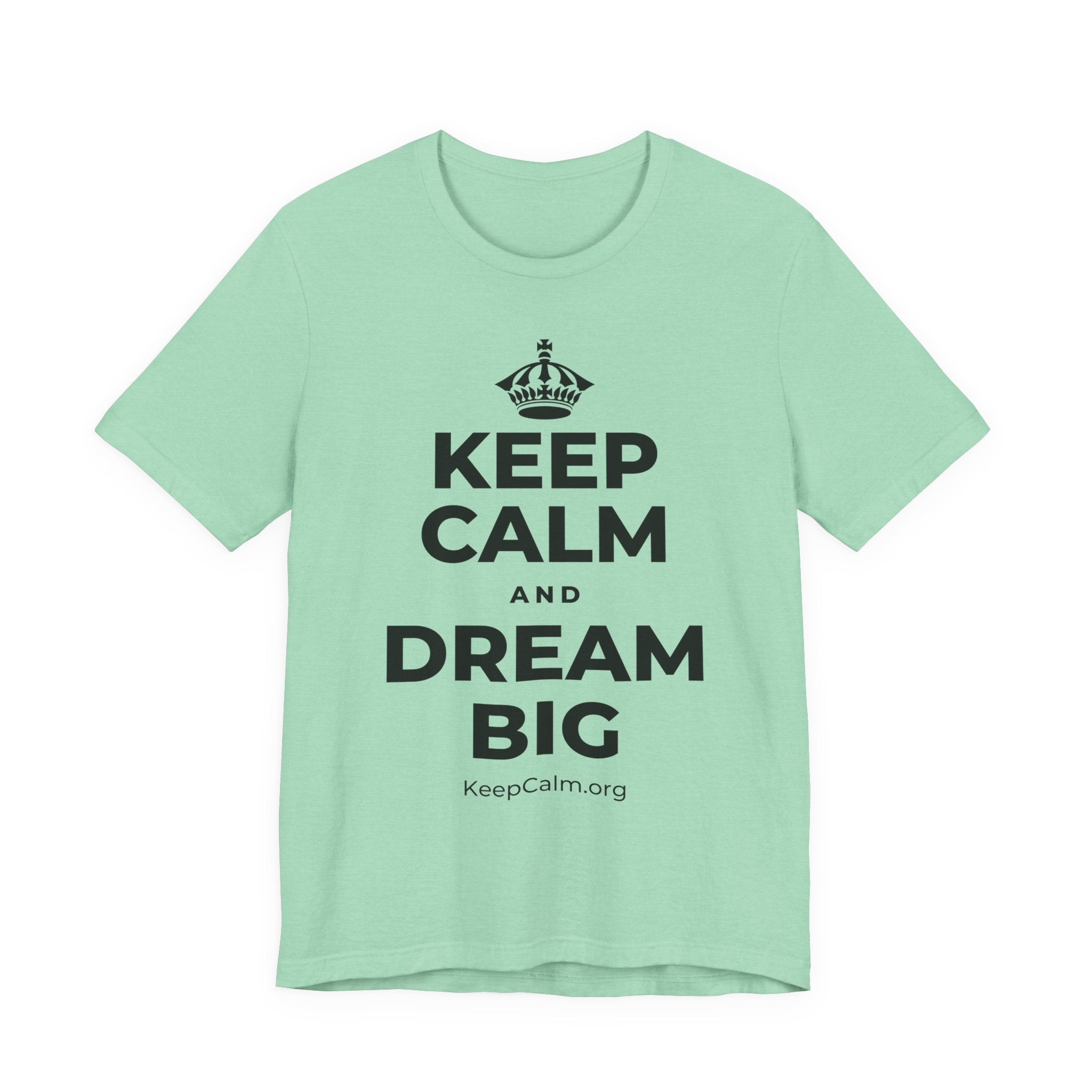 KEEP CALM AND DREAM BIG T-Shirt (Baby Blue–Silver)